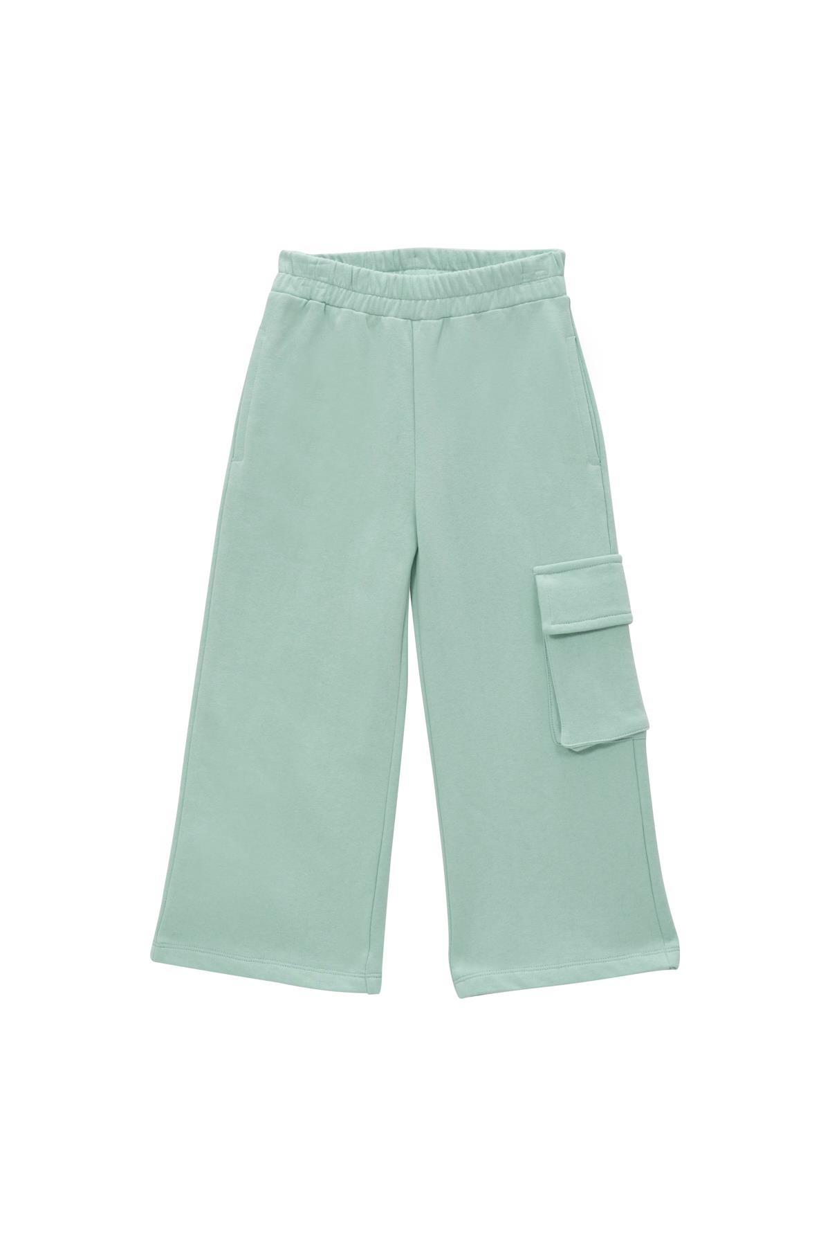 Kız Çocuk Kargo Cepli Eşofman Altı - Yeşil