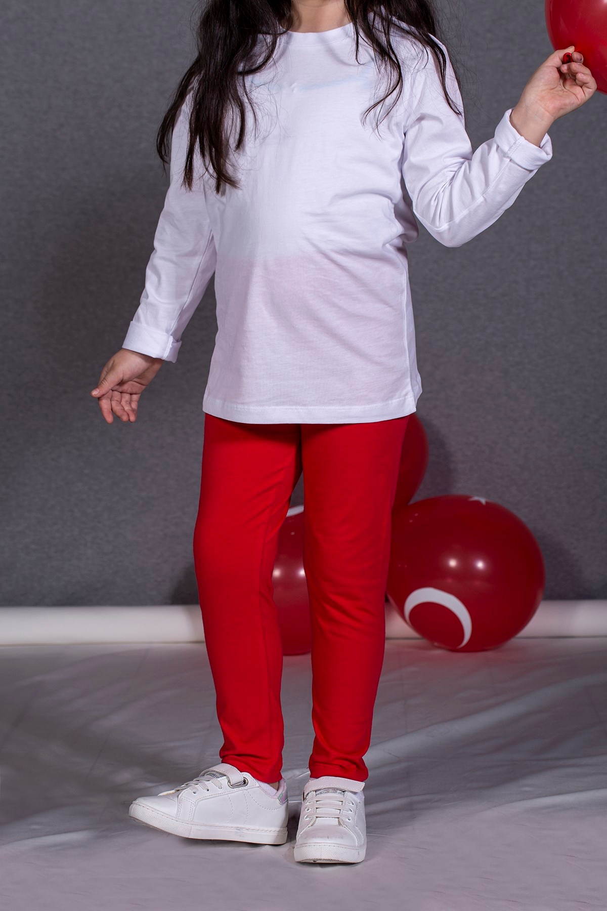 Kız Çocuk Kırmızı Slim Fit Tayt (4-12yaş)