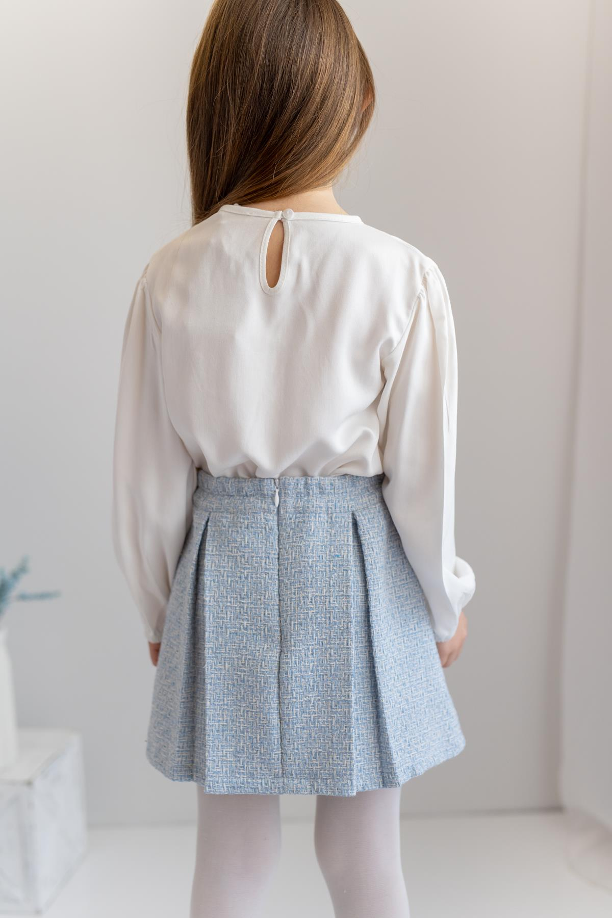 Kız Çocuk Nakış Detaylı Bluz