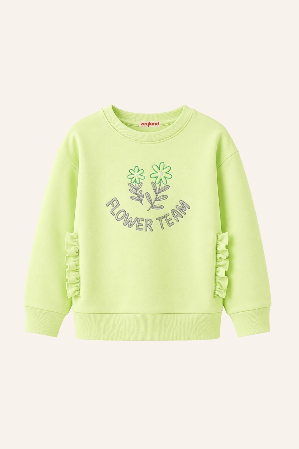 Kız Çocuk Nakış Detaylı Sweatshirt