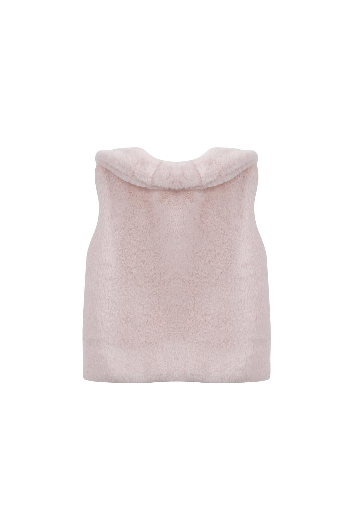 Kız Çocuk Peluş Yelek - Vizon