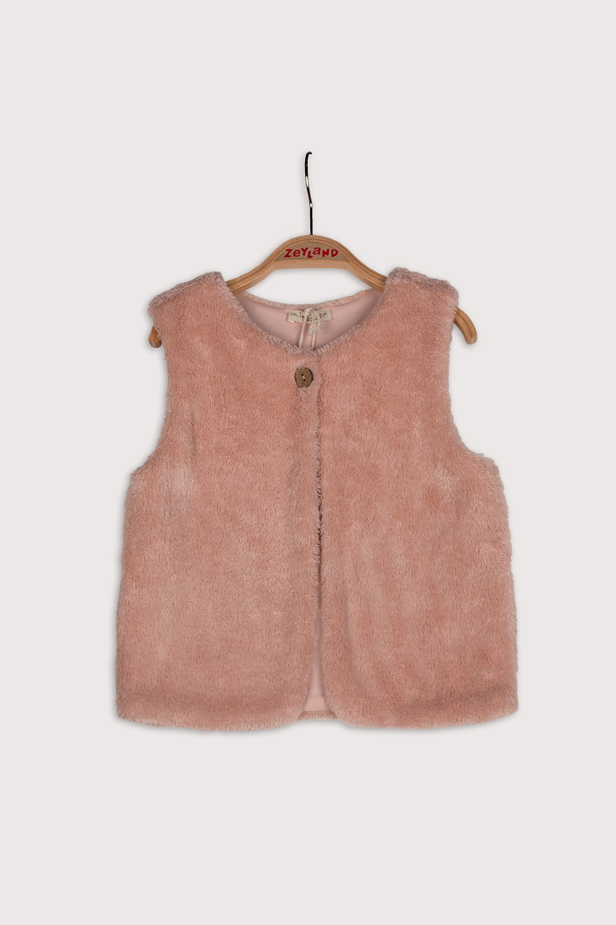 Kız Çocuk Pembe Peluş Yelek (2-7yaş)