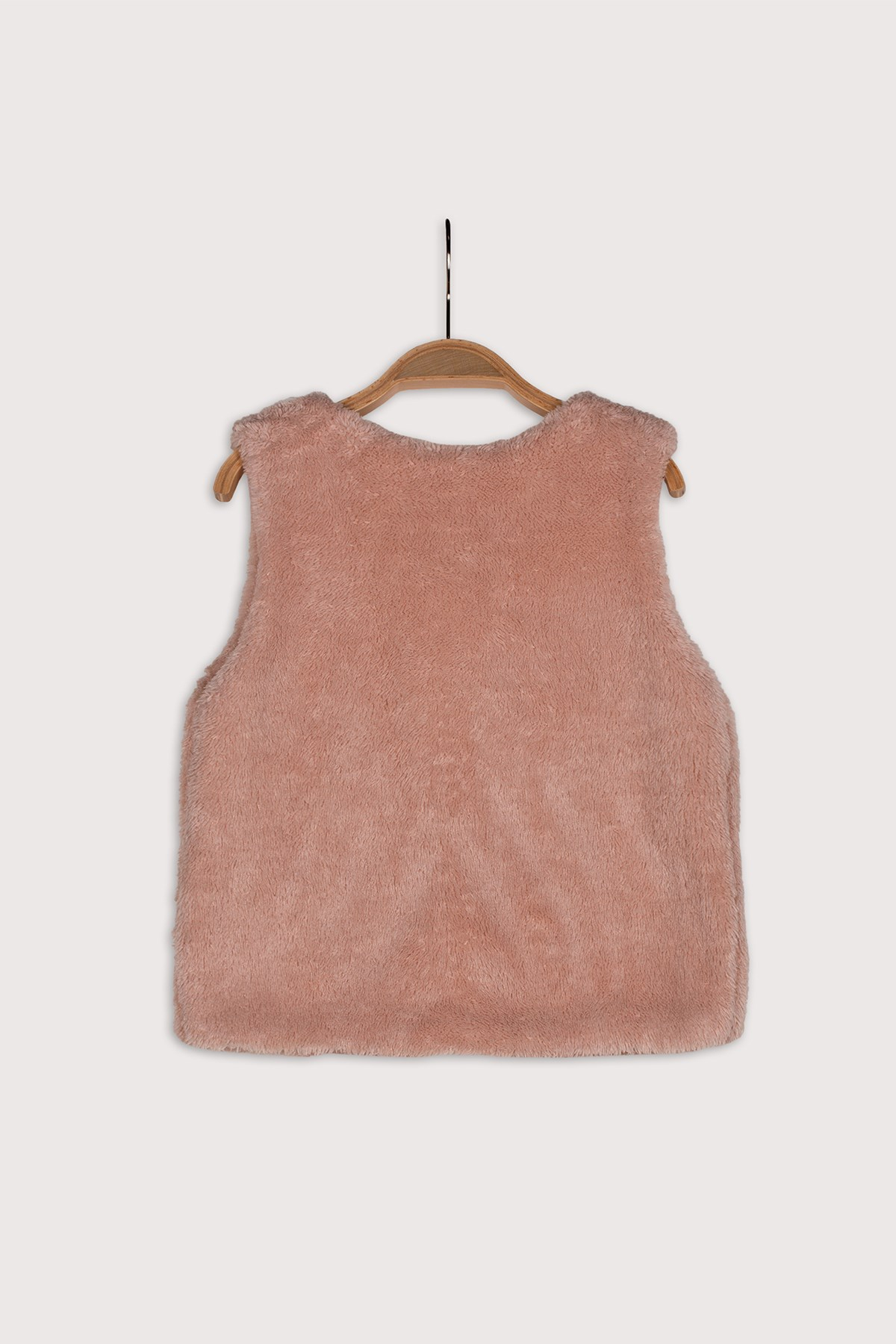 Kız Çocuk Pembe Peluş Yelek (2-7yaş)