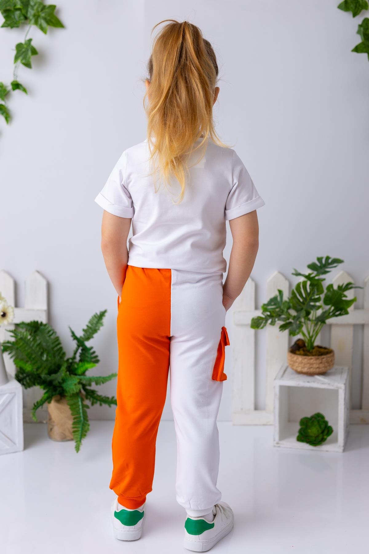 Kız Çocuk Yazı Baskılı T-shirt - Beyaz