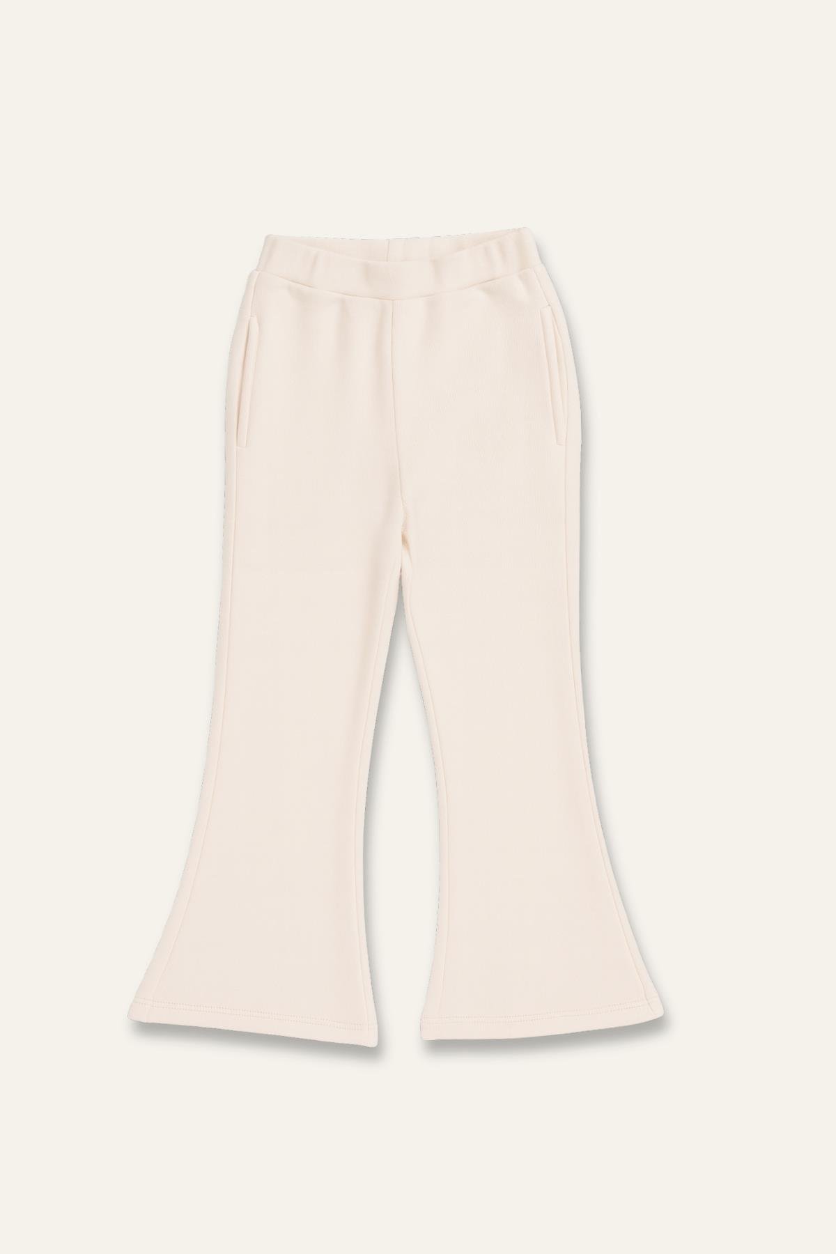 Kız Çocuk Yumoş İkili Takım - Krem