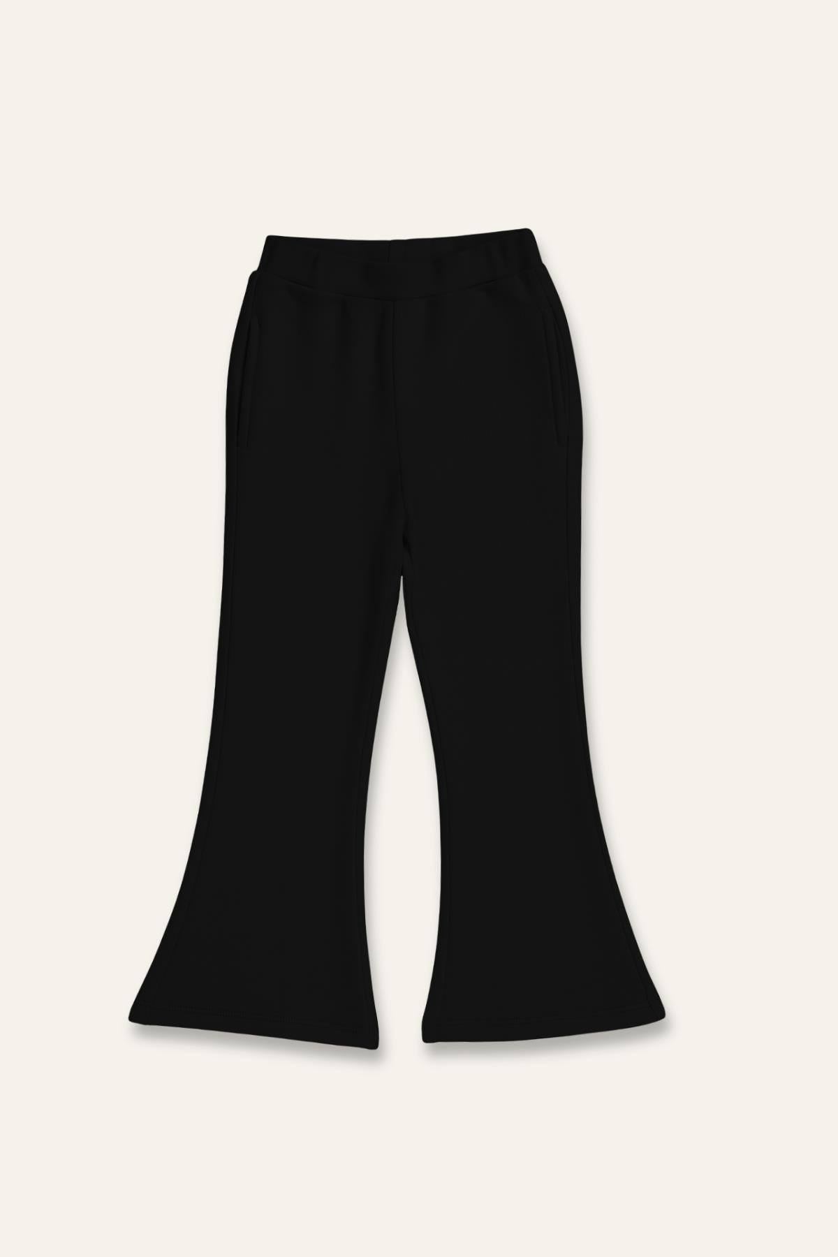 Kız Çocuk Yumoş İkili Takım - Siyah