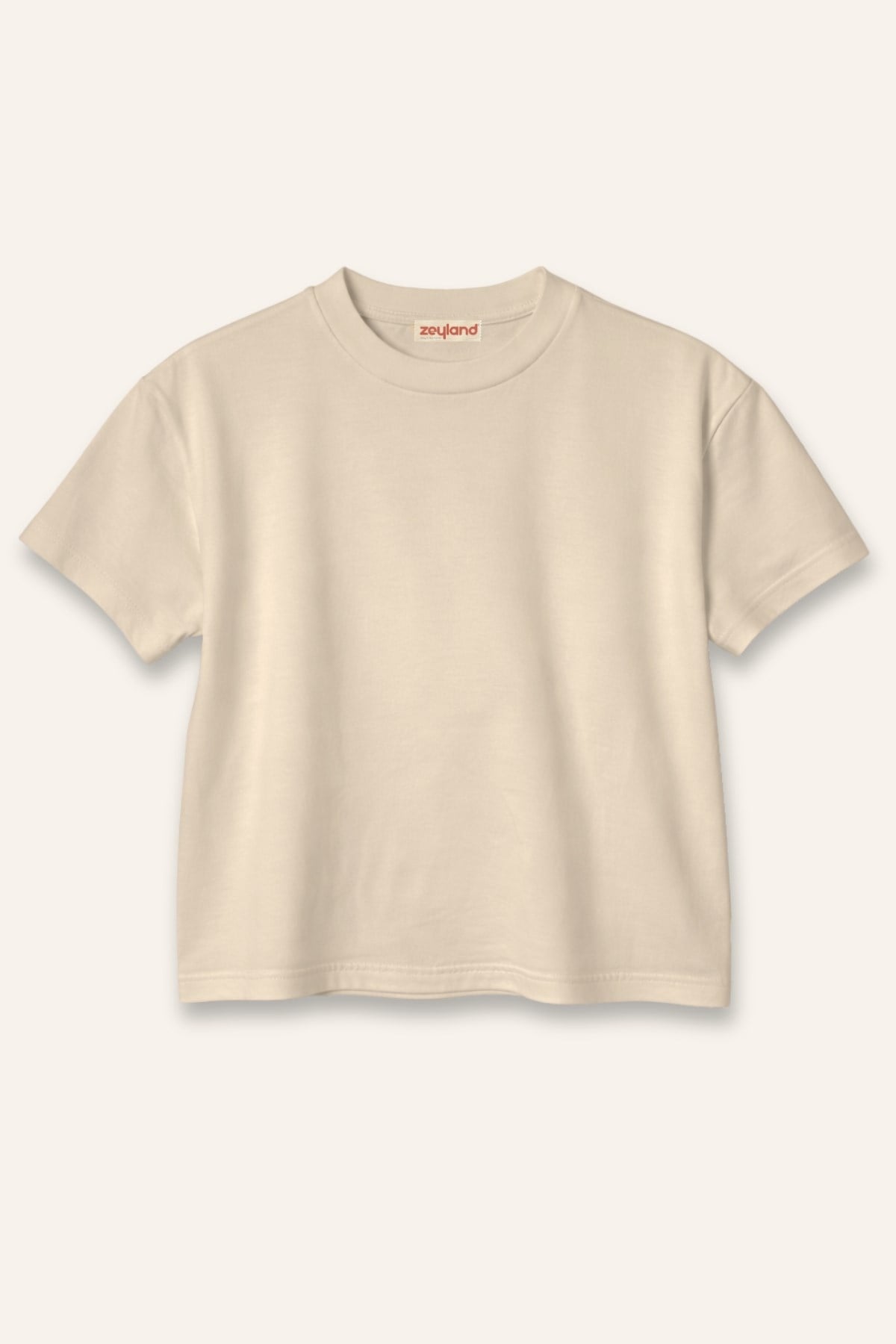 Kız Erkek Çocuk Oversize T-shirt  - Beige