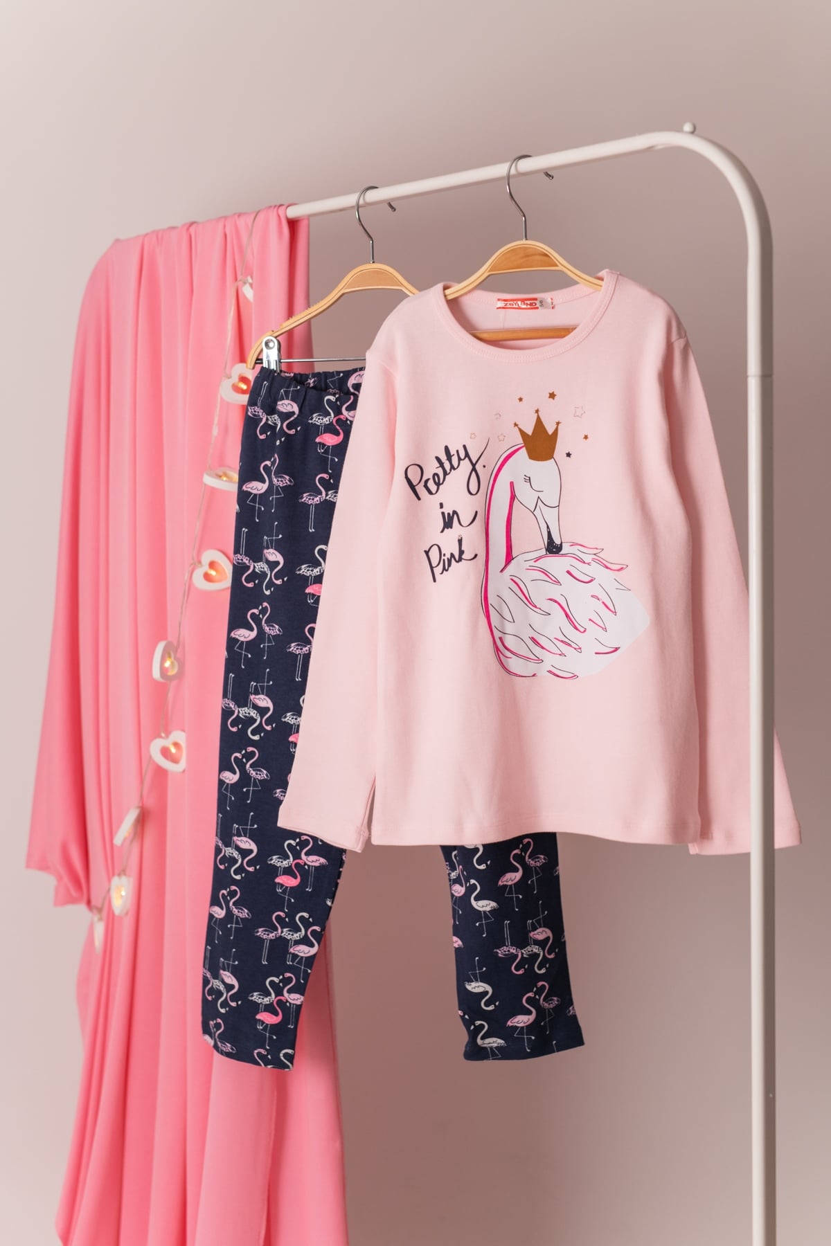 Kugu Baskili Pijama Takimi (5-12yas)