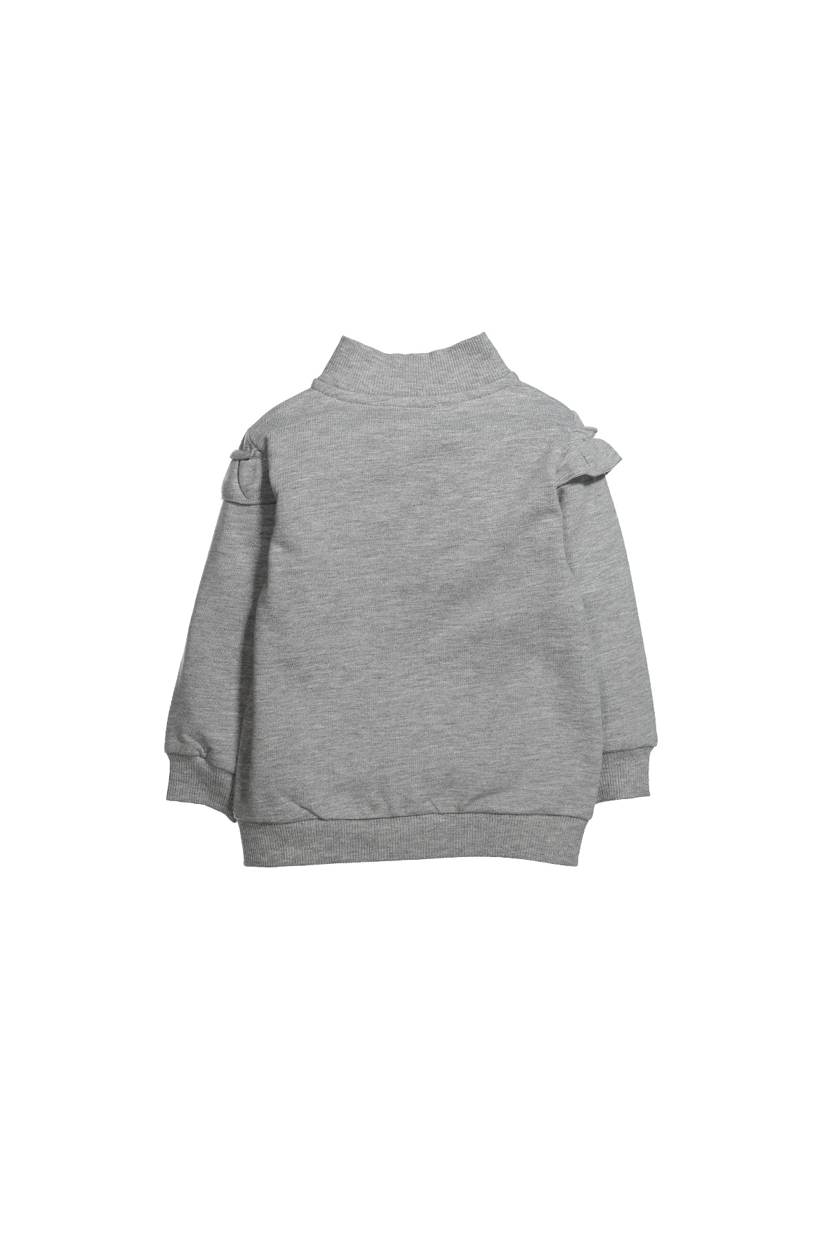 Puantiyeli Firfirli Fermuarli Sweatshirt (12ay-4yas)
