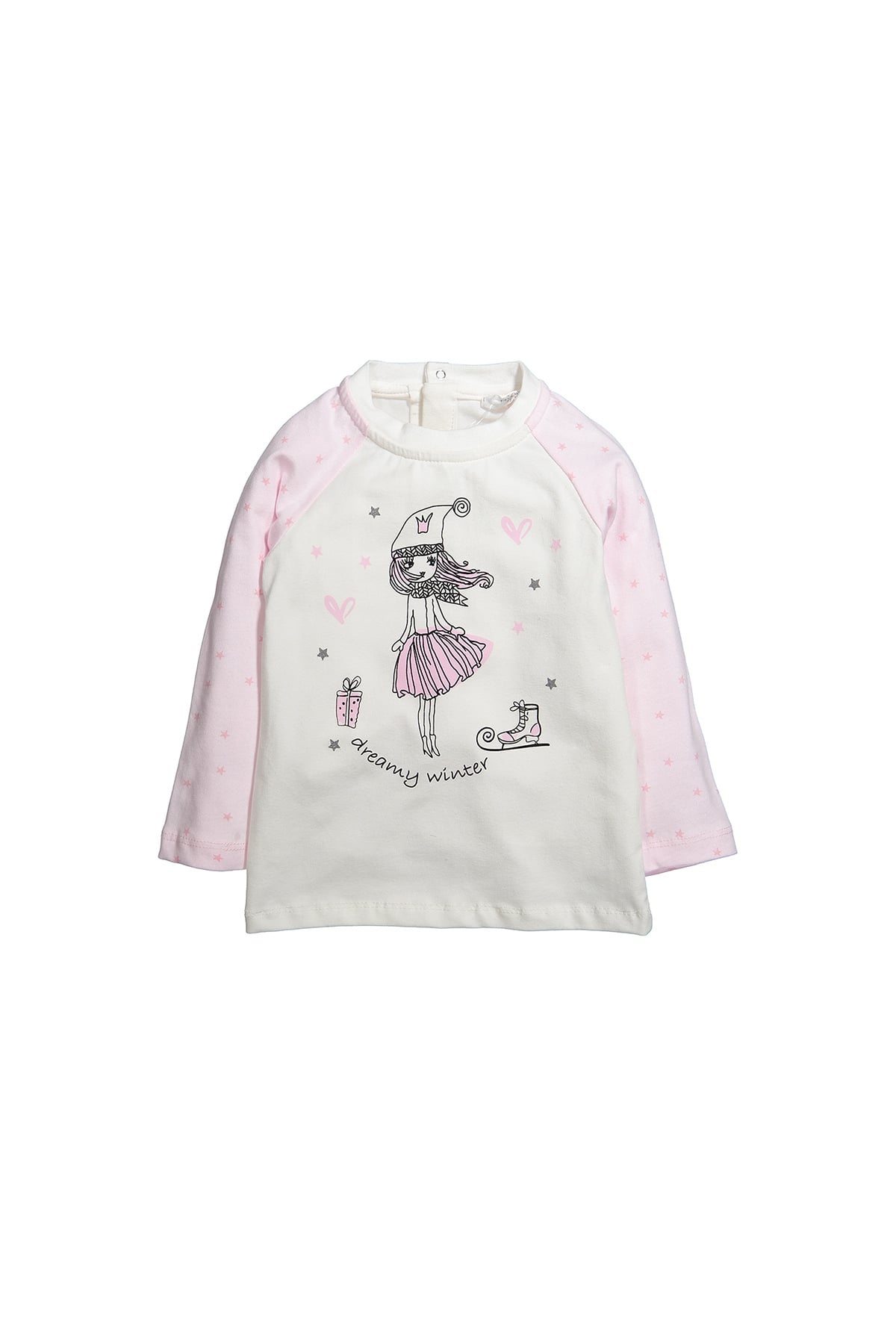 Simli Baskili Iki Renk Sweatshirt (12ay-4yas)