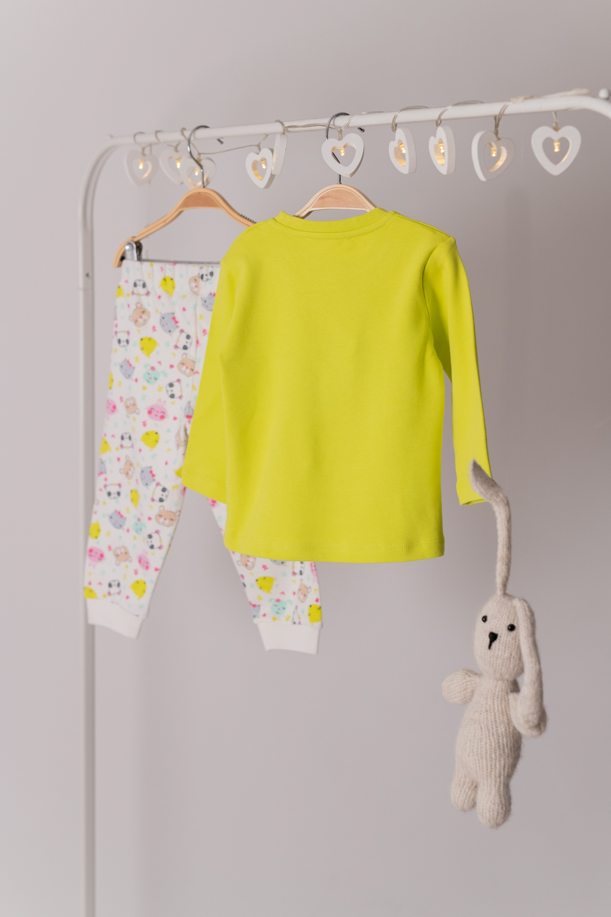 Tavsan Baskili Pijama Takimi (1-4yas)