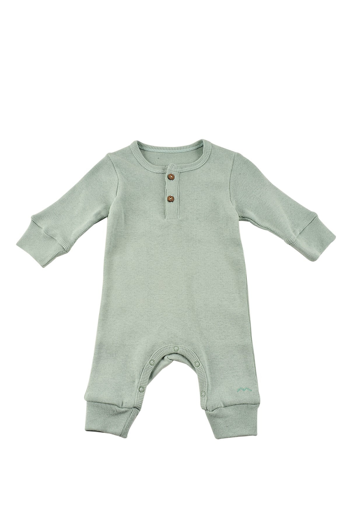 Unisex Bebek Antiviral Mint Yakası Düğmeli Tulum (0-18ay)