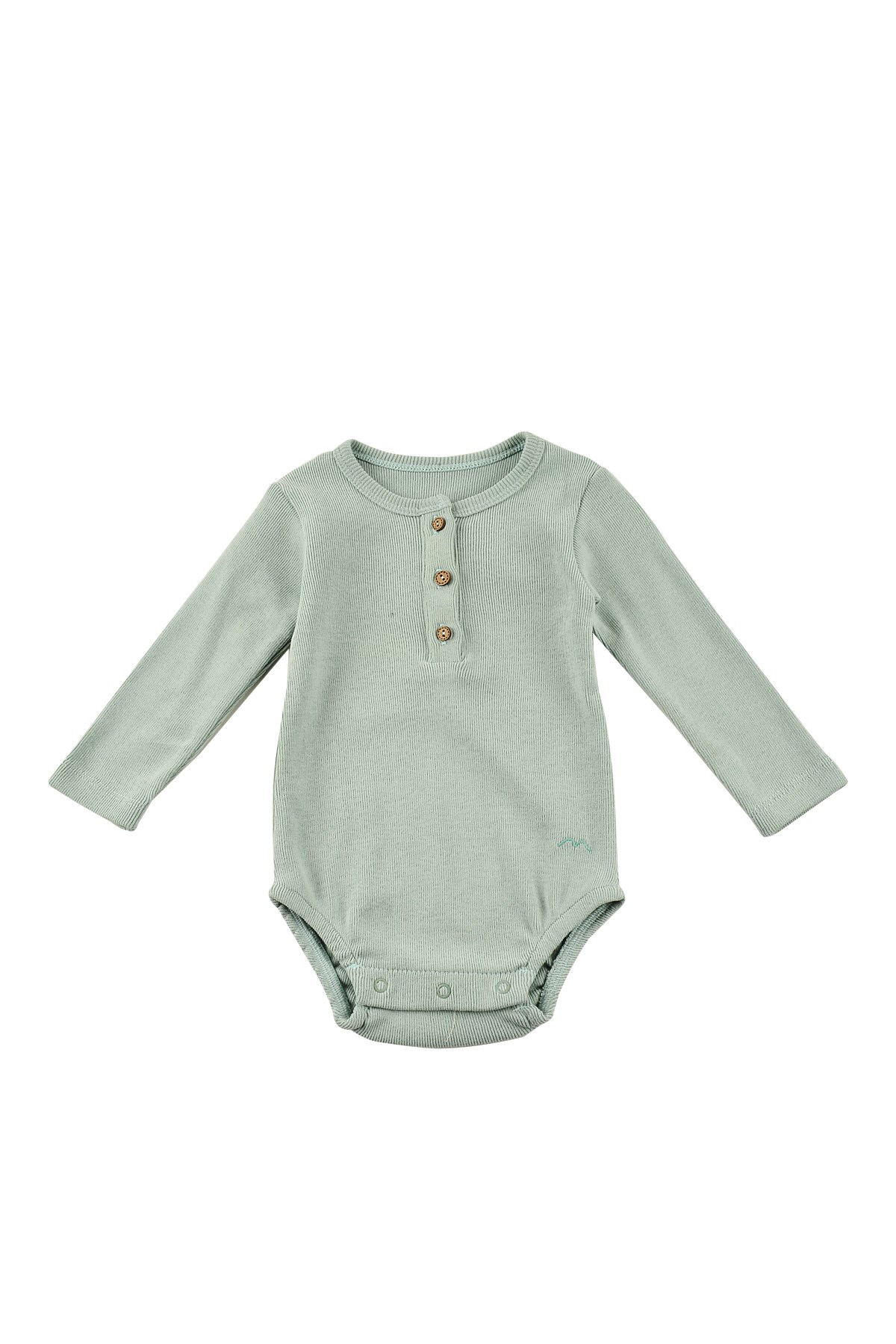 Unisex Bebek Antiviral Mint Yakası Düğmeli Body (0-18ay)
