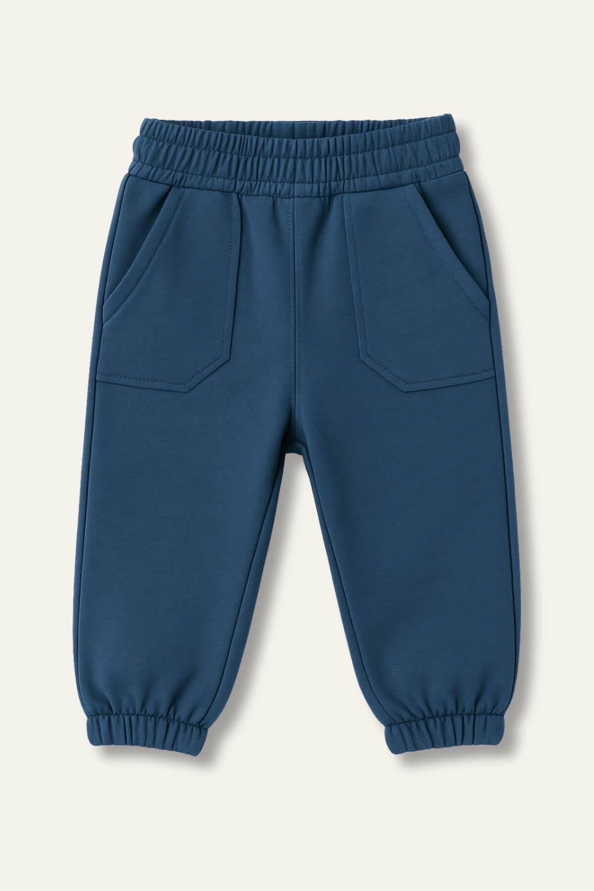 Unisex Bebek Basic Eşofman Altı - İndigo