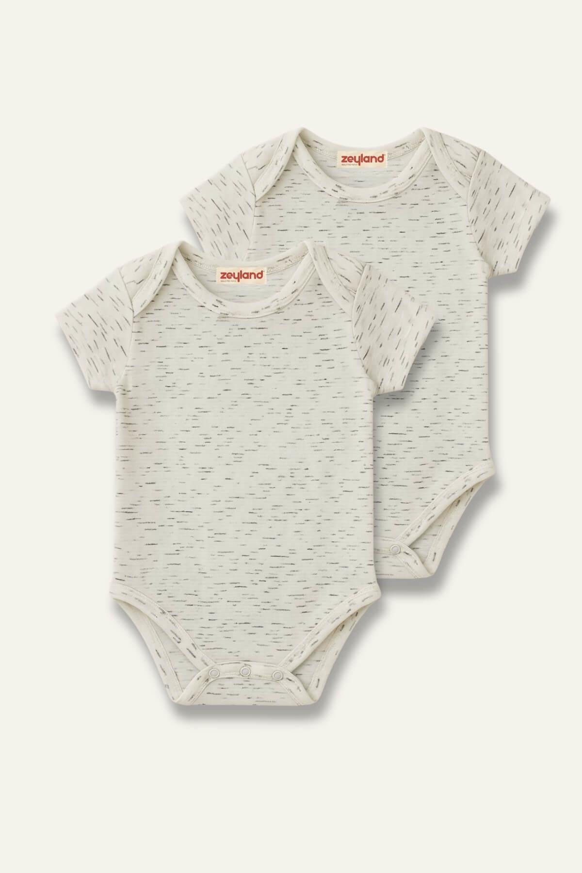 Unisex Bebek İkili Kısa Kol Body - Antrasit