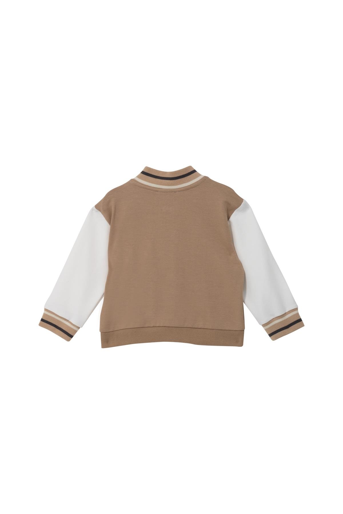 Unisex Bebek Nakış Detaylı Eşofman Takımı - Bej