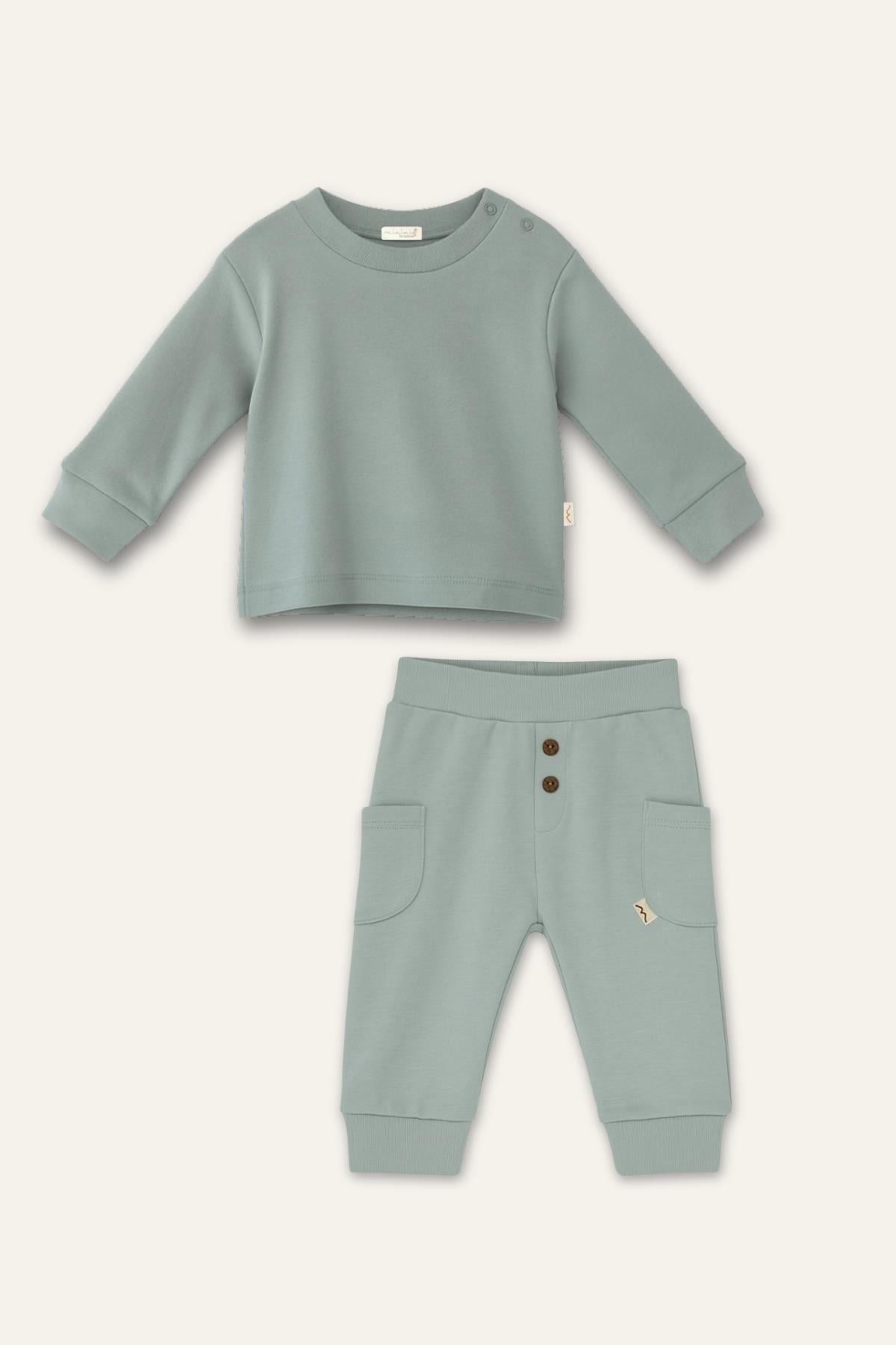 Unisex Bebek Organik İkili Takım - Mint