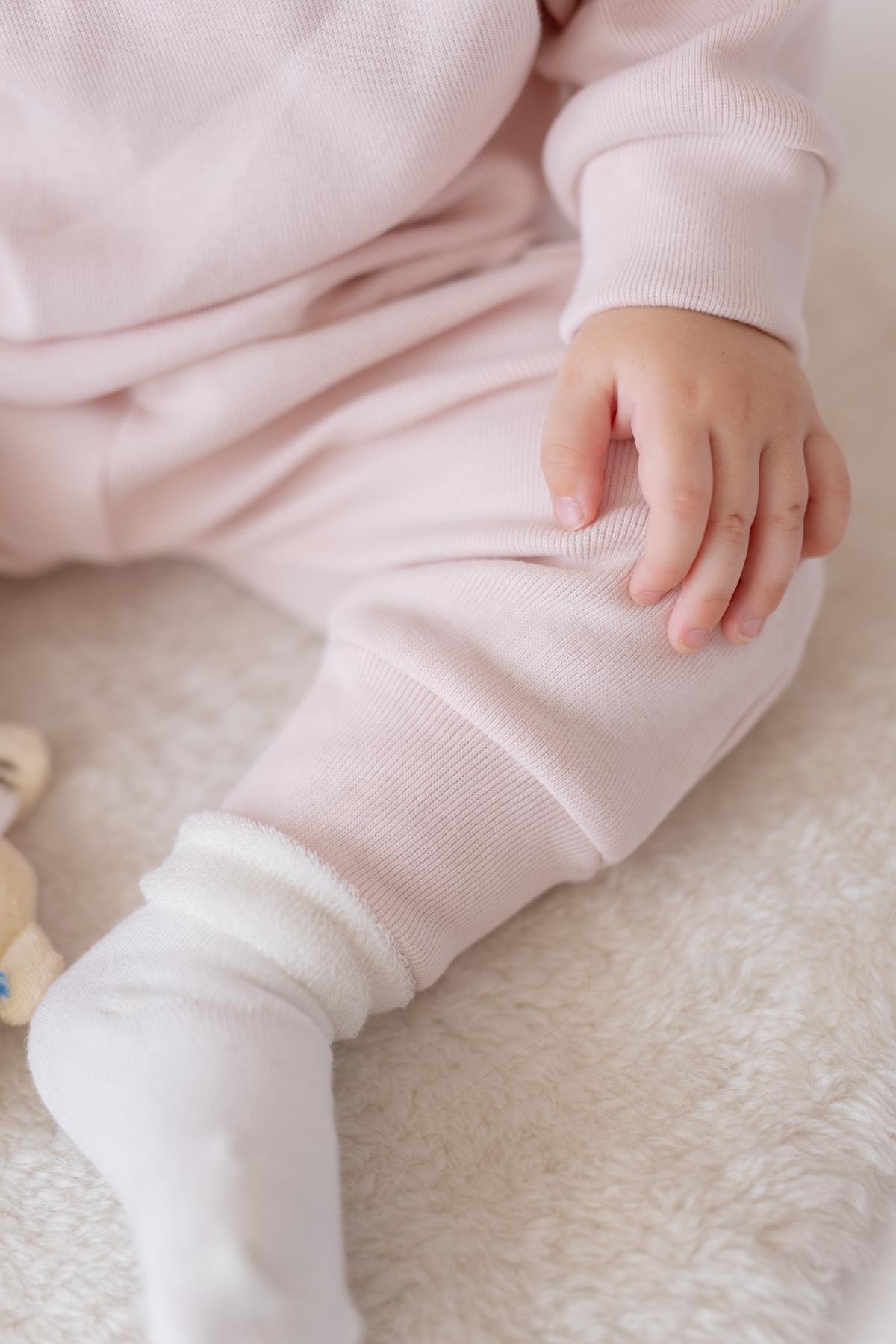 Unisex Bebek Organik İkili Takım - Pudra