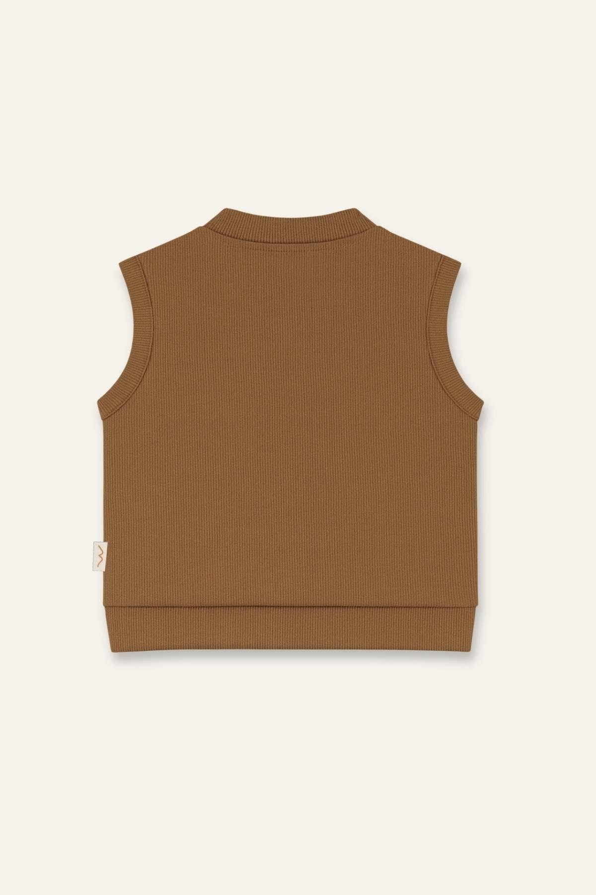 Unisex Bebek Organik Yelek - Bej