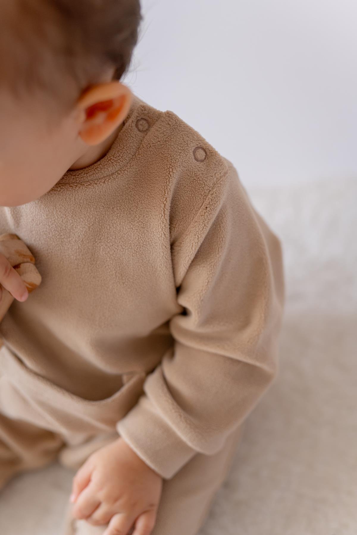 Unisex BebekKanguru Cepli PolarTulum - Bej