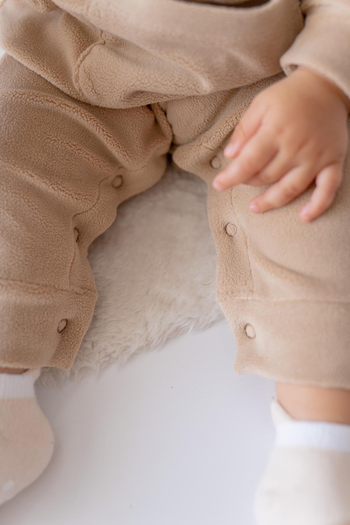 Unisex BebekKanguru Cepli PolarTulum - Bej