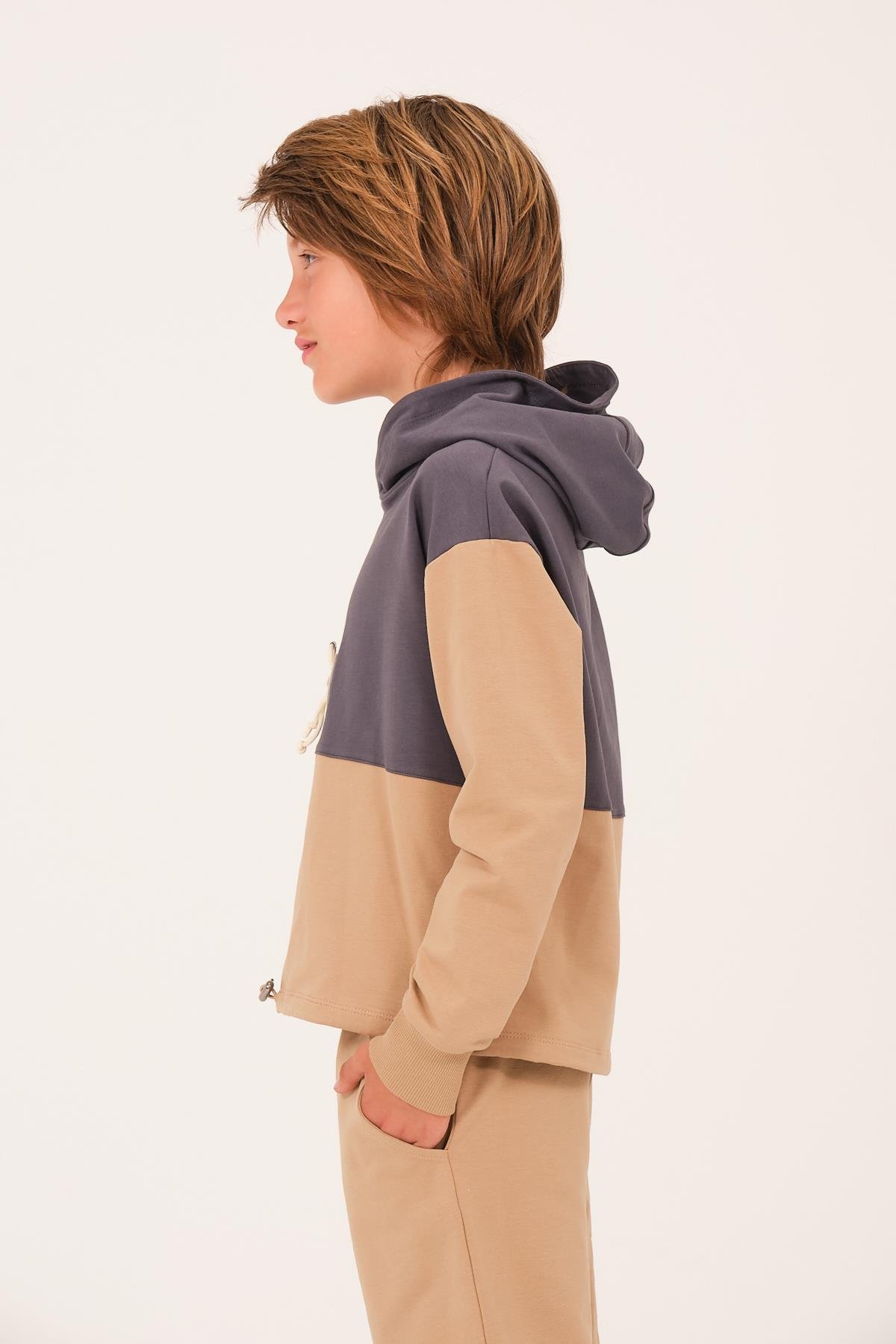 Unisex Çocuk Aksesuar Garni Detaylı Sweatshirt - Antrasit