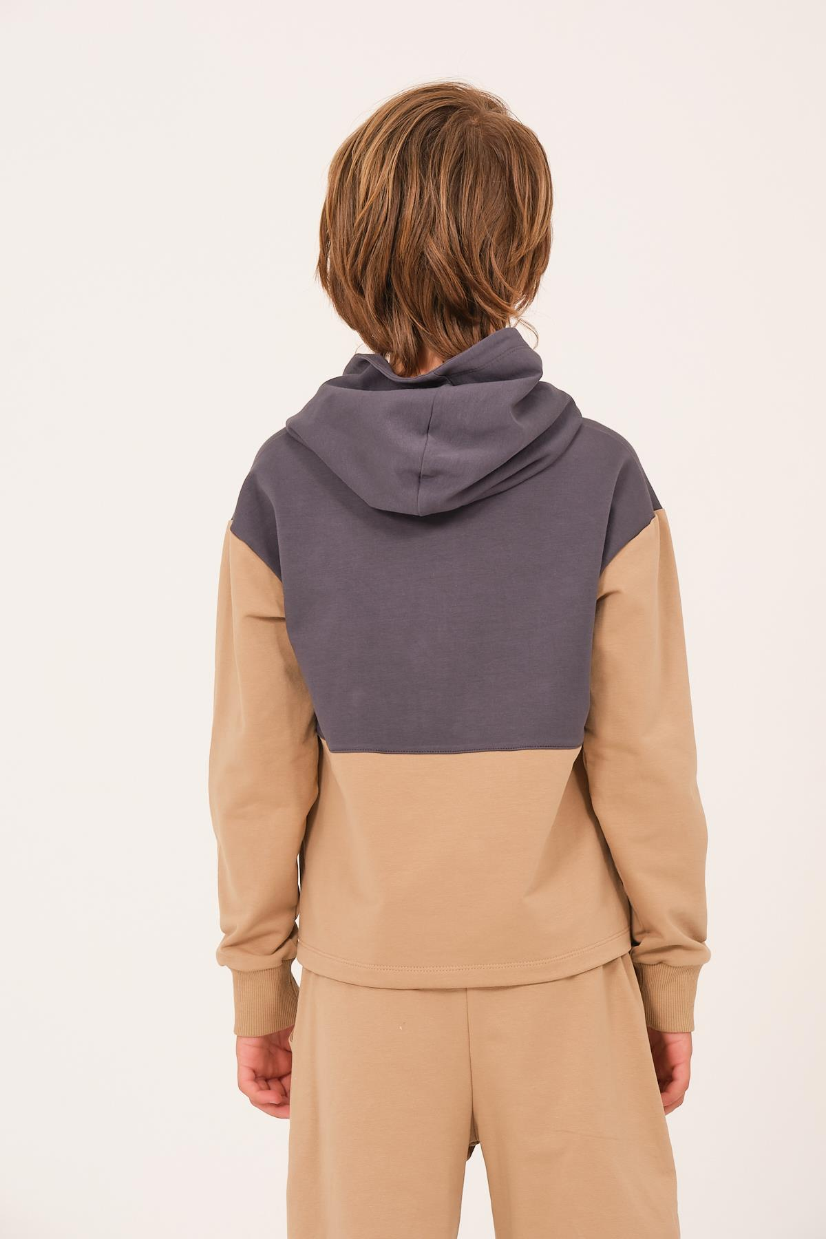 Unisex Çocuk Aksesuar Garni Detaylı Sweatshirt - Antrasit