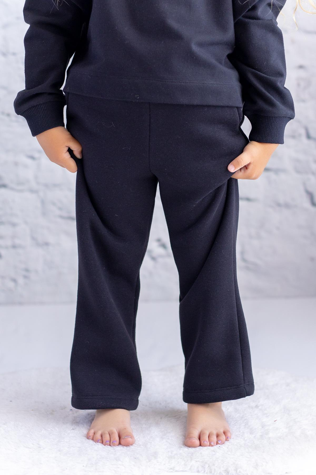 Unisex Çocuk Basic Eşofman Altı - Siyah