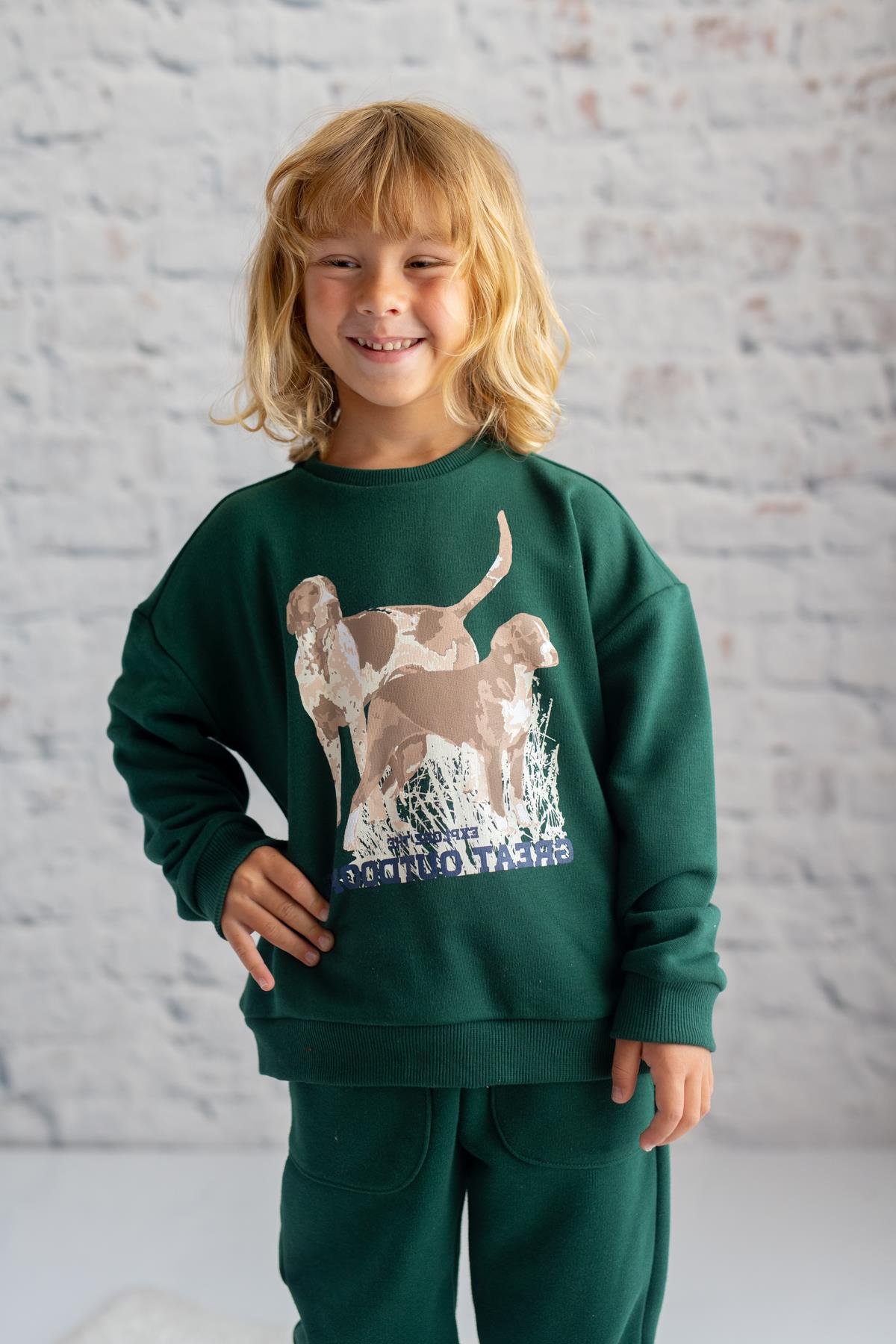 UNISEX COCUK BASKILI SWEATSHIRT