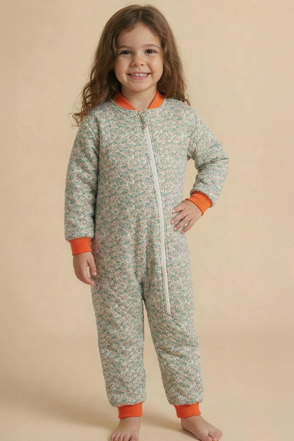 Unisex Çocuk Elyaf Dolgulu Uyku Tulumu  - Turkuaz