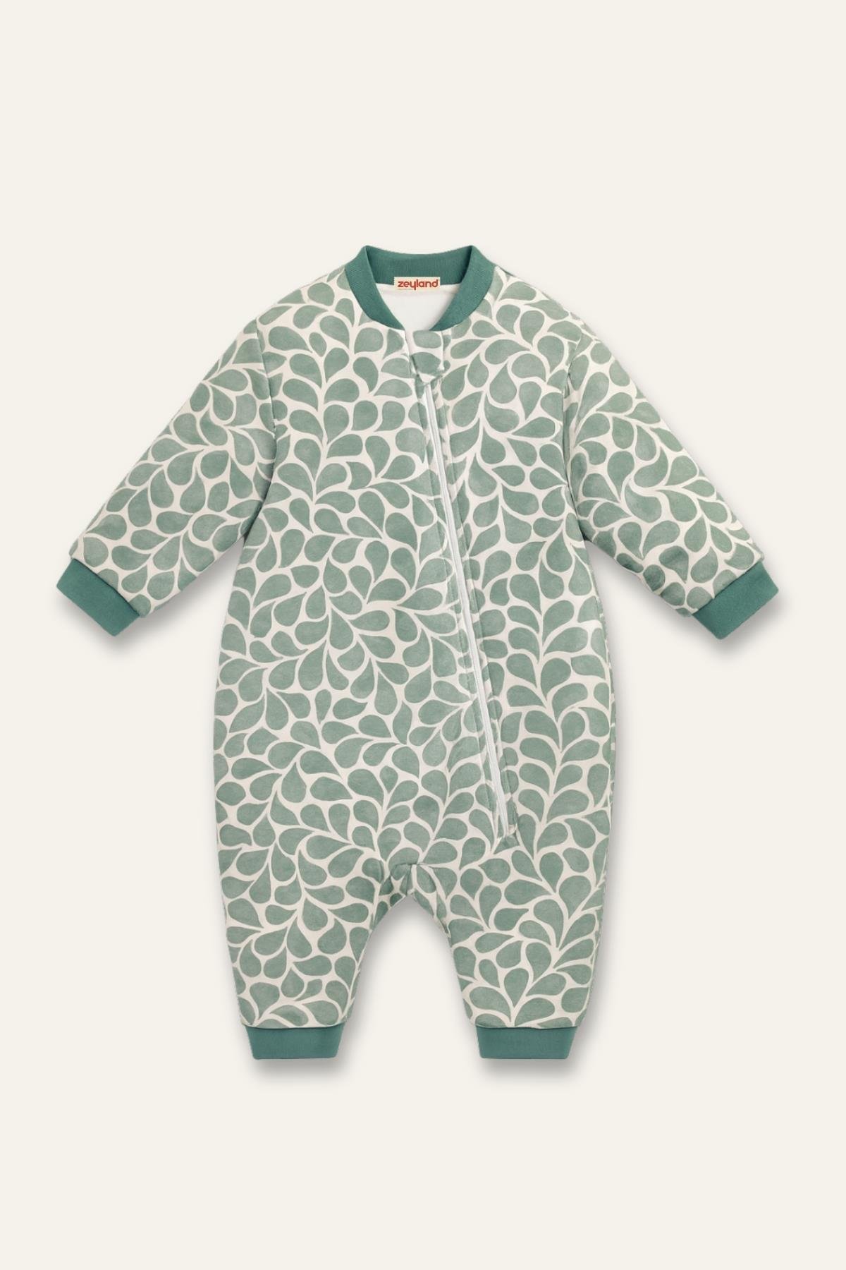 Unisex Çocuk Elyaf Dolgulu Uyku Tulumu  - Yeşil