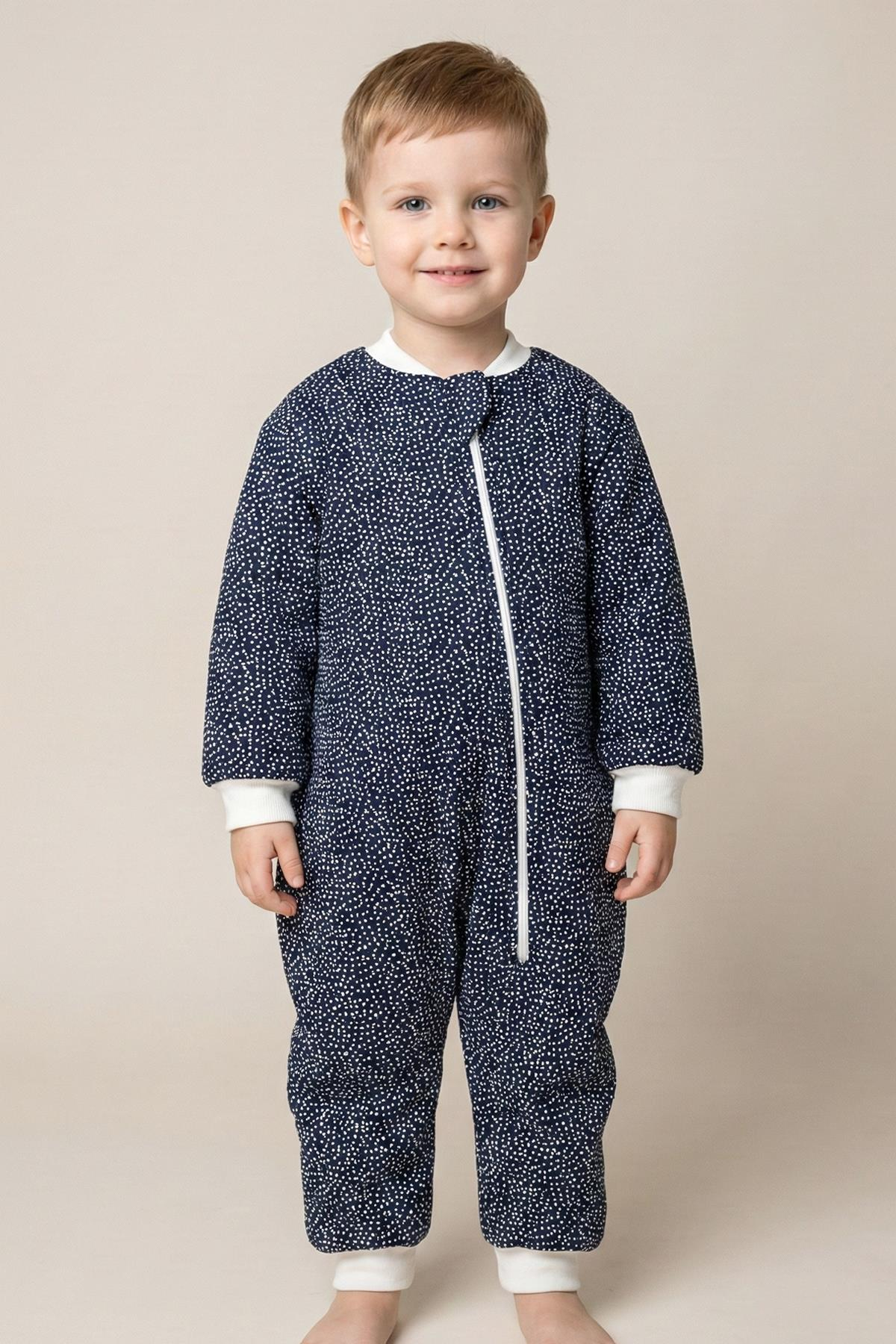 Unisex Çocuk Elyaf Dolgulu Uyku Tulumu  - Lacivert