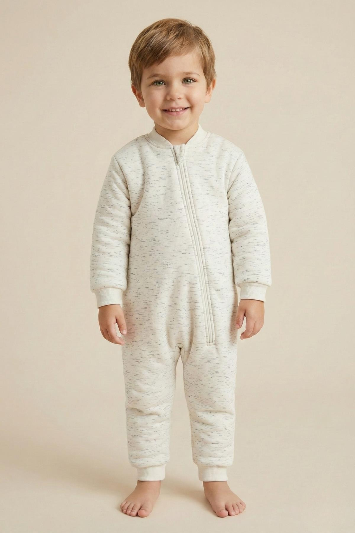 Unisex Çocuk Elyaf Dolgulu Uyku Tulumu  - Beyaz