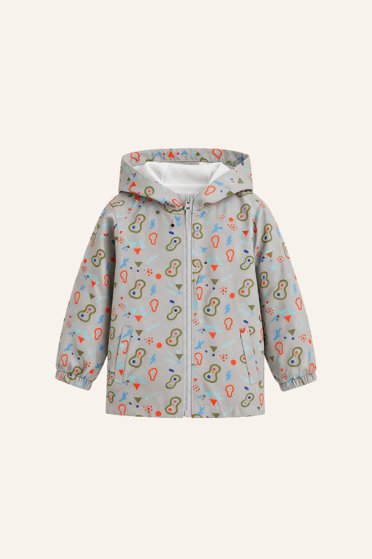 Unisex Çocuk Kapüşonlu Yağmurluk - Gri