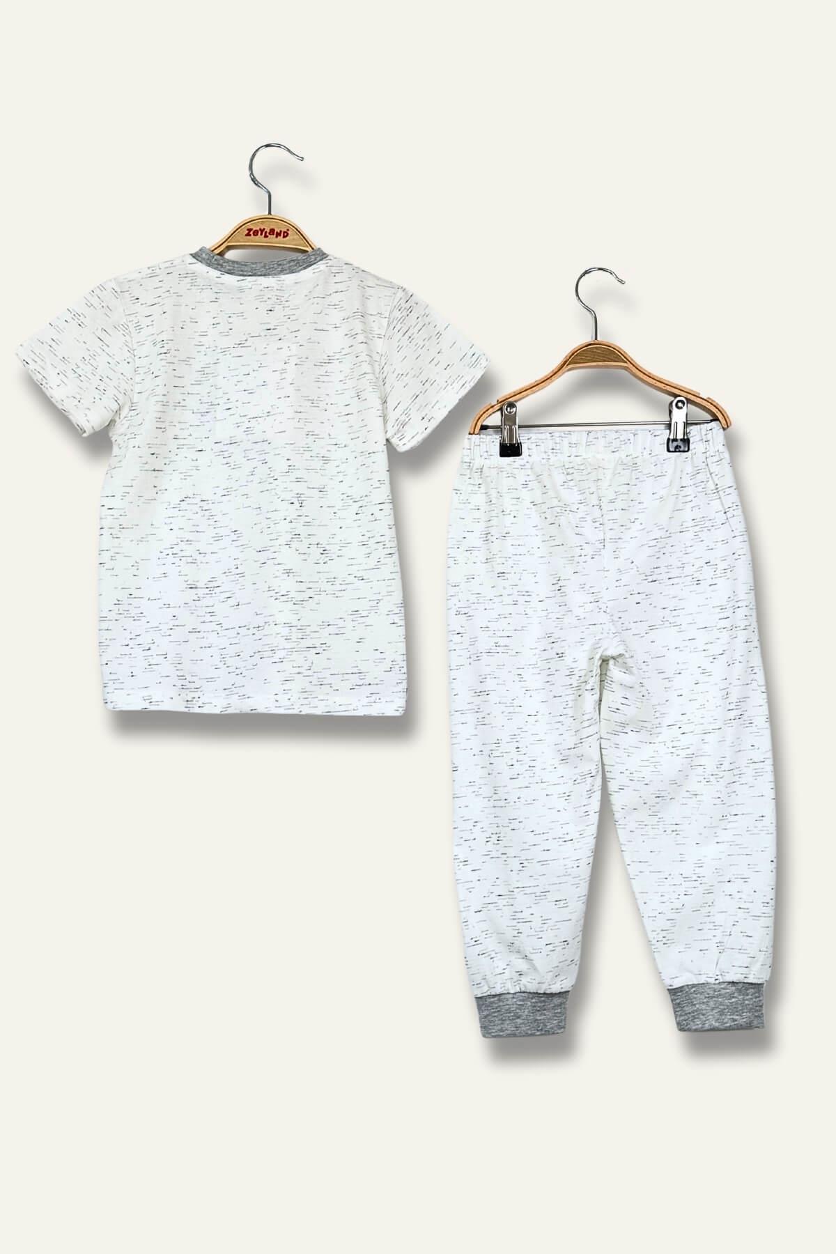 Unisex Çocuk Kırçıllı Pijama Takımı - Antrasit