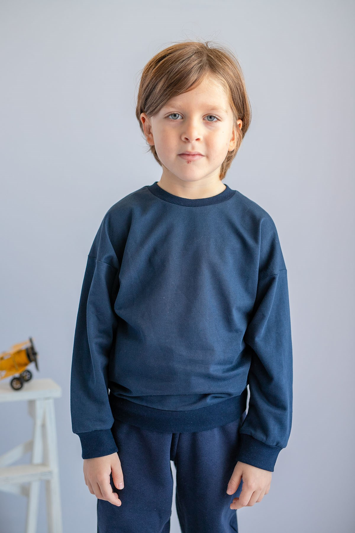 Unisex Çocuk Lacivert Basic Sweatshirt (4-12yaş)