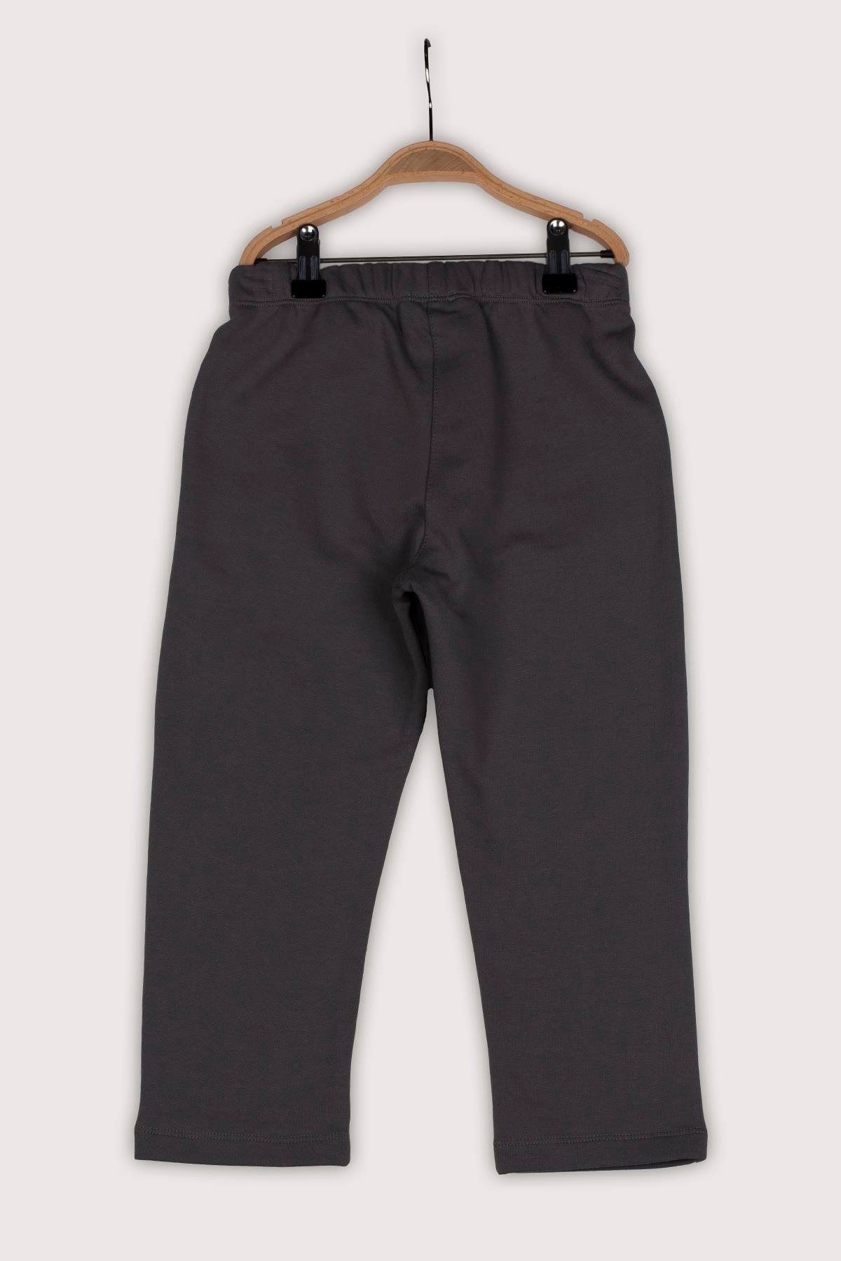 Unisex Çocuk Örme Pantolon - Koyu Gri