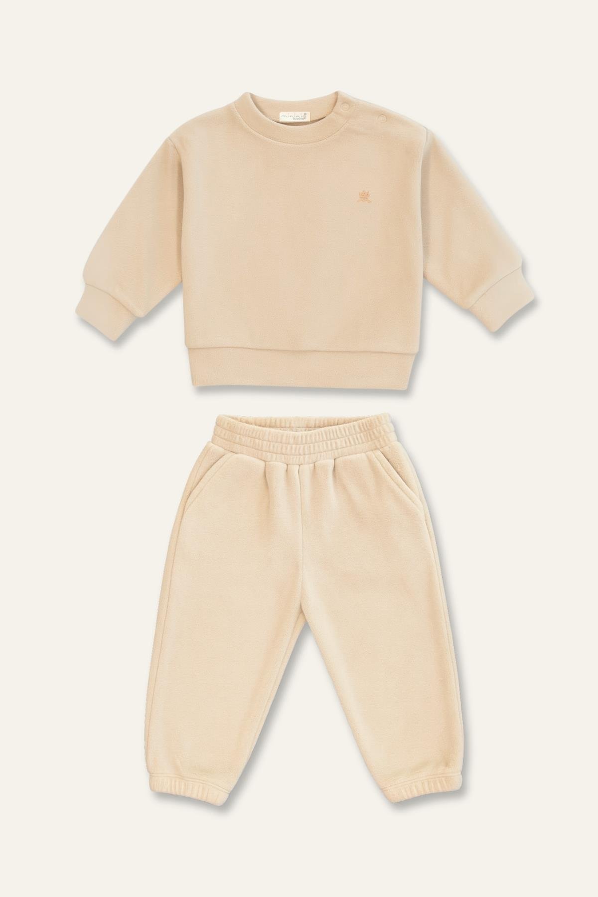 Unisex Çocuk Polar İkili Takım - Bej