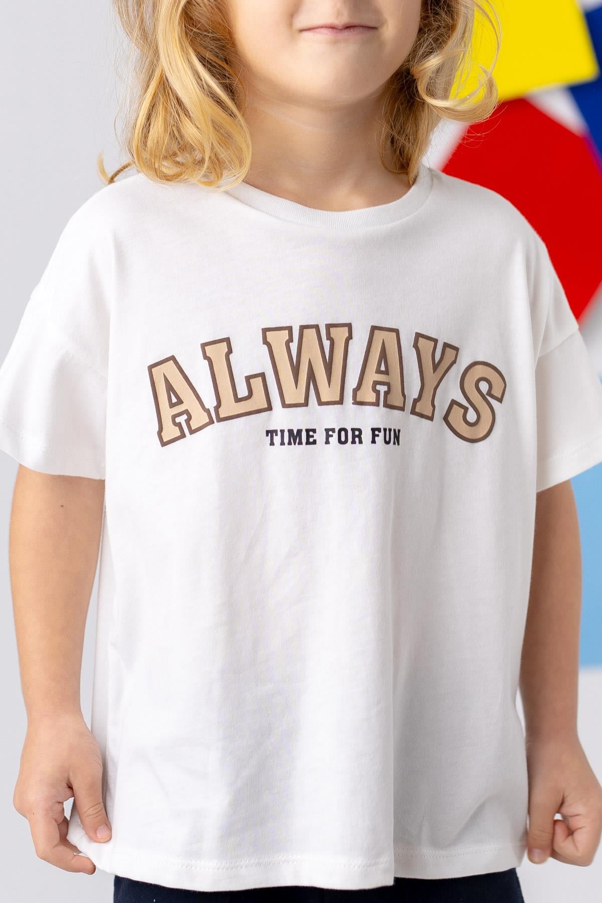 Unisex Kabartma Baskılı Basic T-shirt