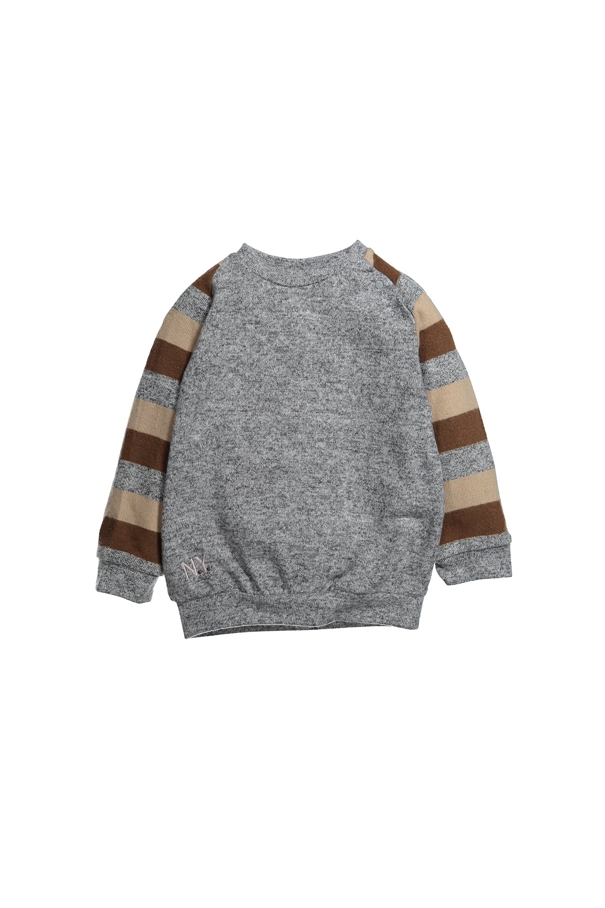 Yaka Çitçitli Melanjli Sweatshirt (12ay-4yas)