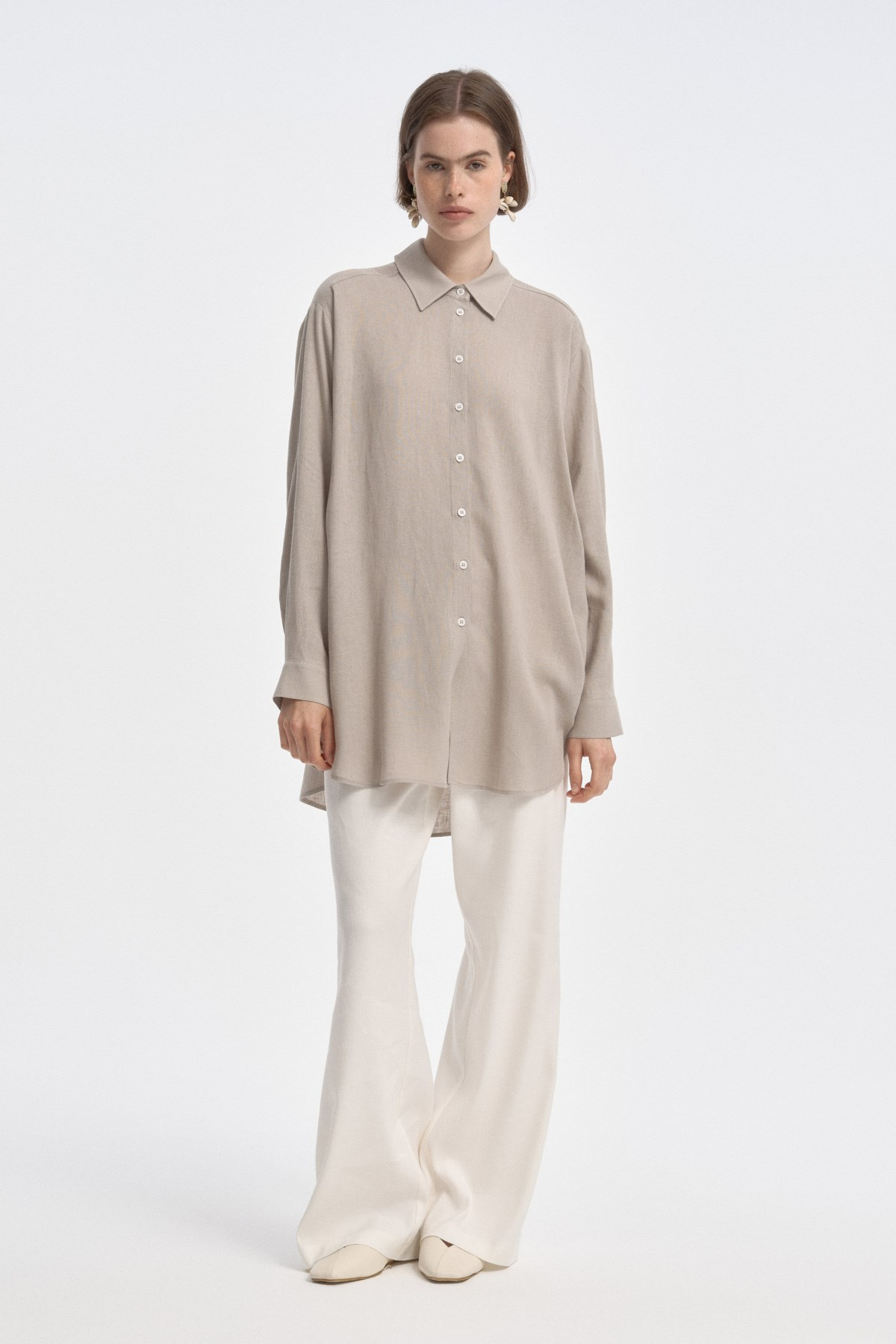 Relaxed Fit Uzun Gömlek TAŞ{KATEGORİ}