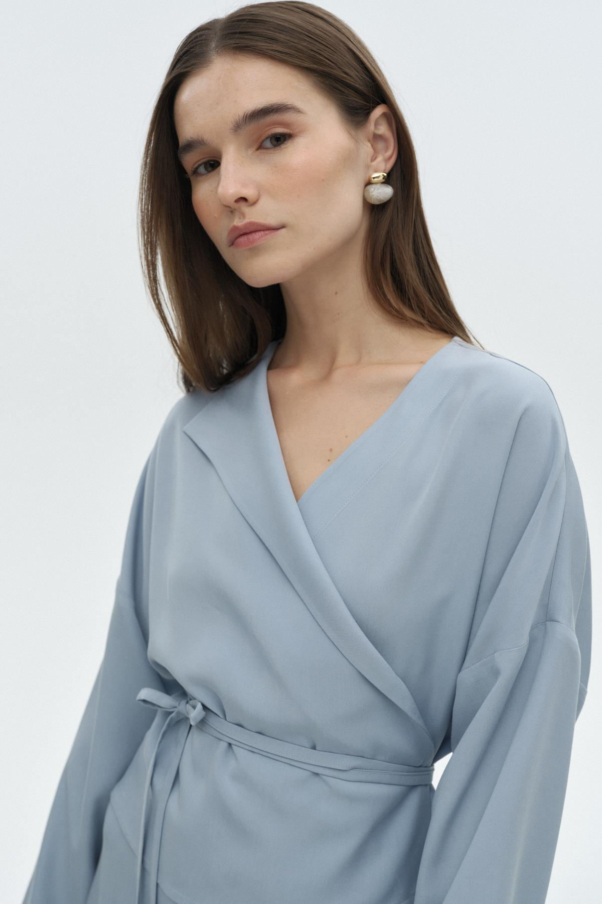 Asimetrik Tensel Bluz MAVİ{KATEGORİ}