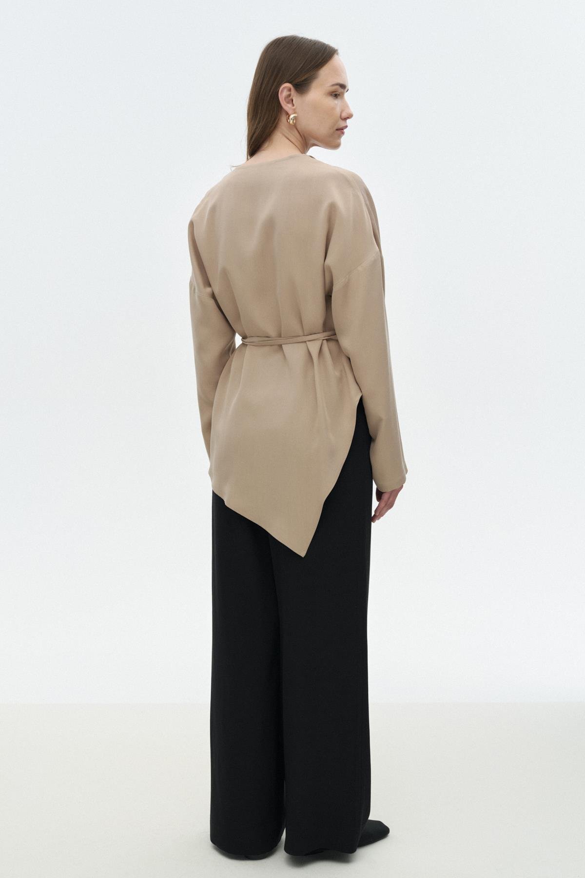 Asimetrik Tensel Bluz BEJ{KATEGORİ}