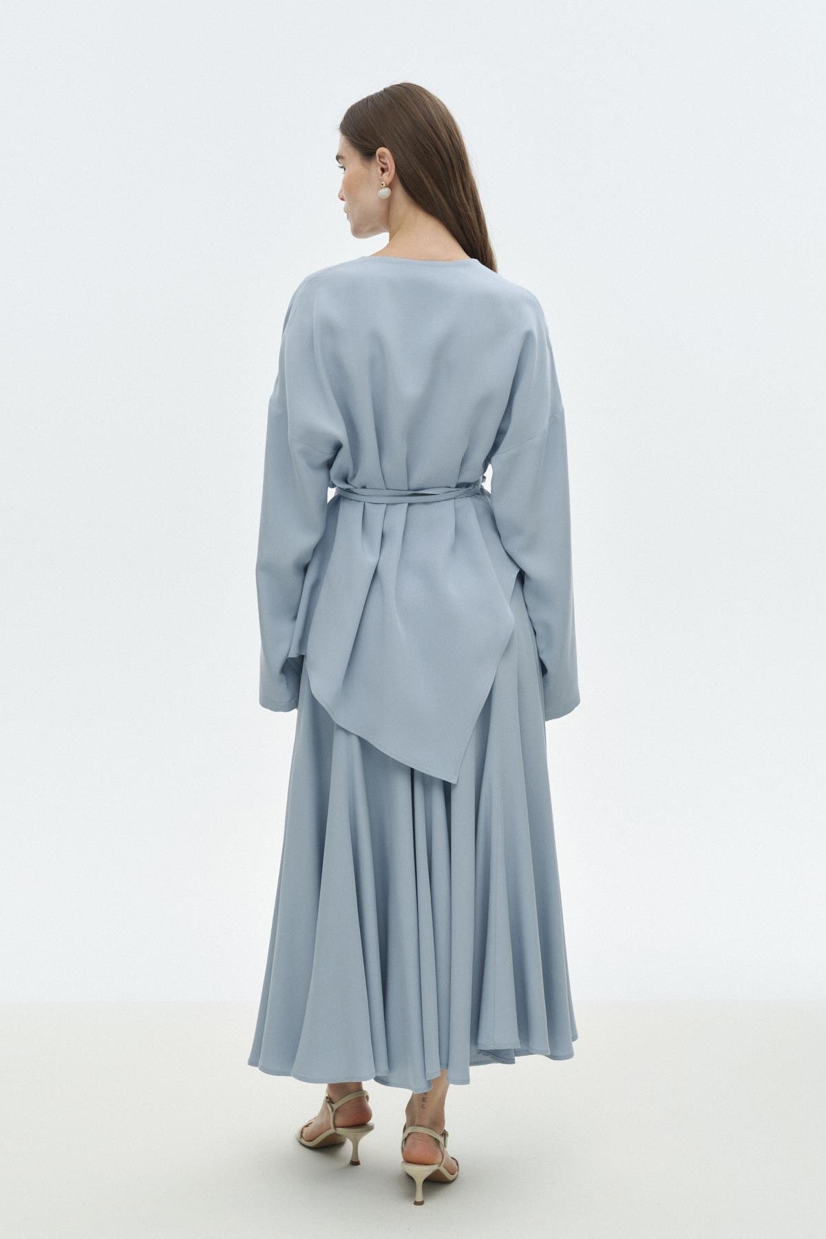 Asimetrik Tensel Bluz MAVİ{KATEGORİ}