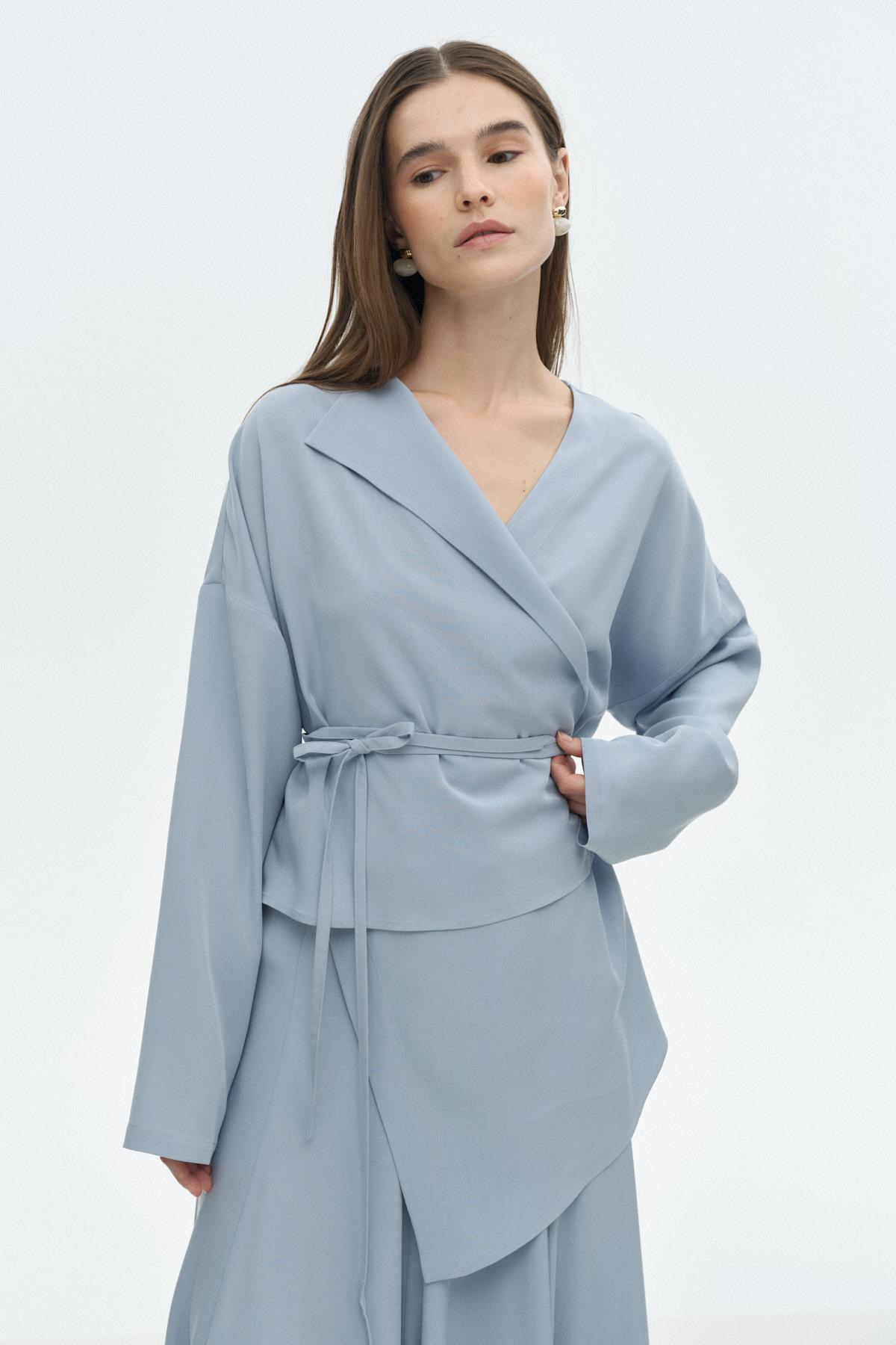 Asimetrik Tensel Bluz MAVİ{KATEGORİ}