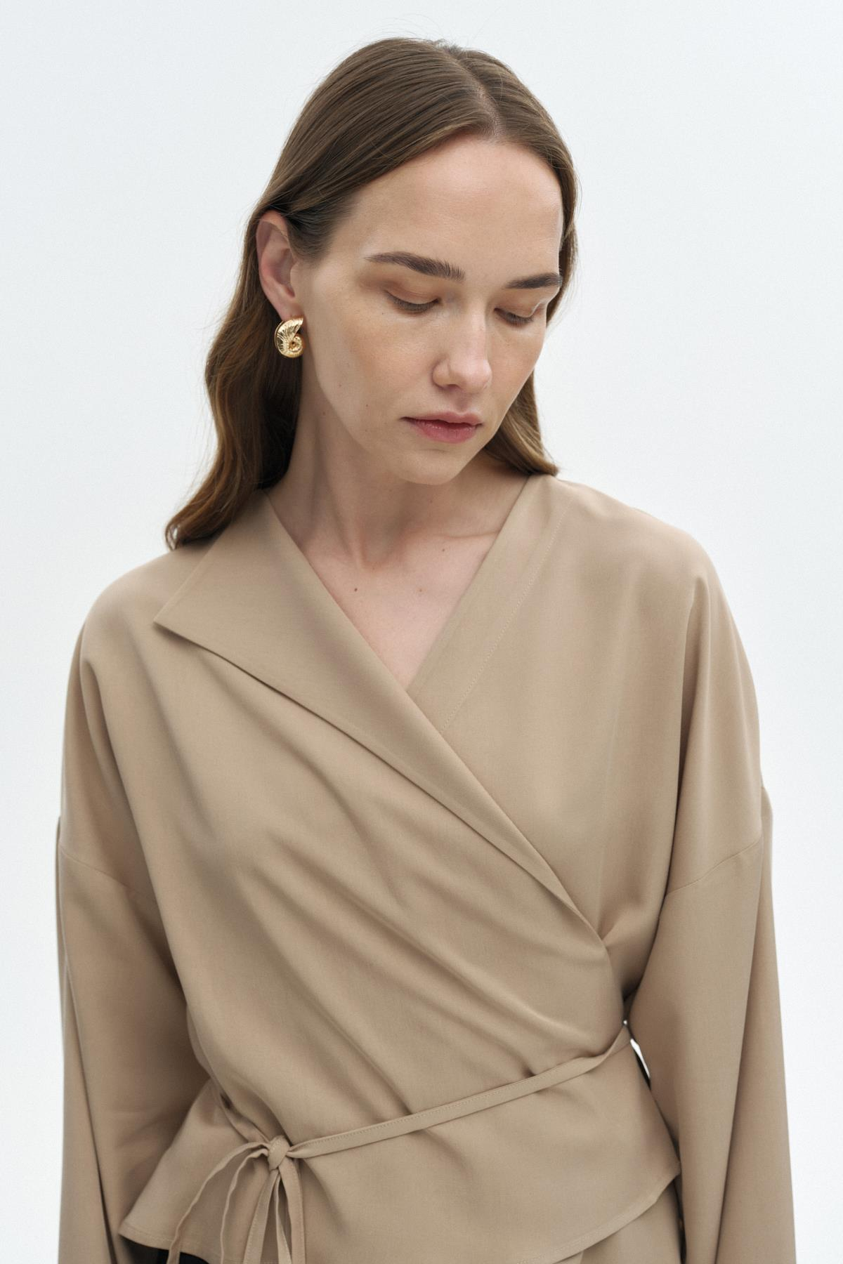 Asimetrik Tensel Bluz BEJ{KATEGORİ}