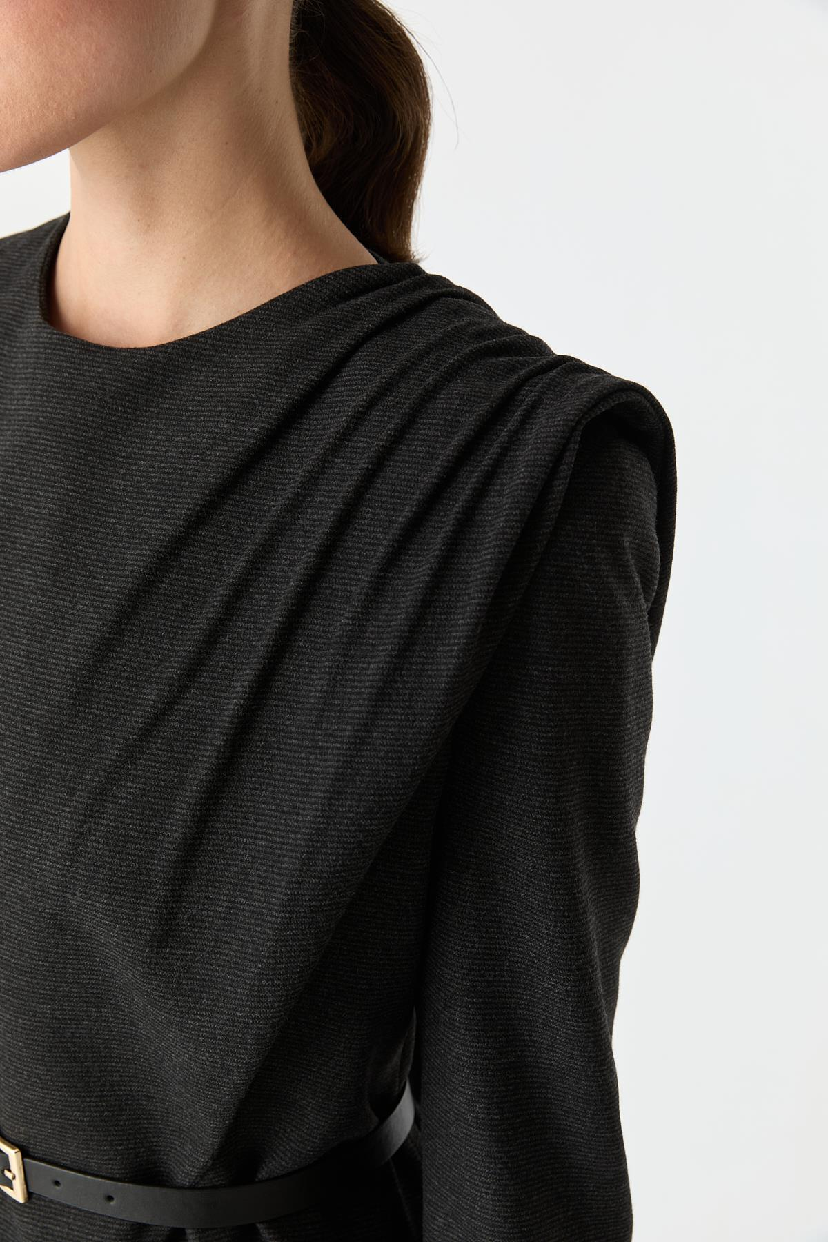 Atkı Detaylı Ceket SİYAH{KATEGORİ}