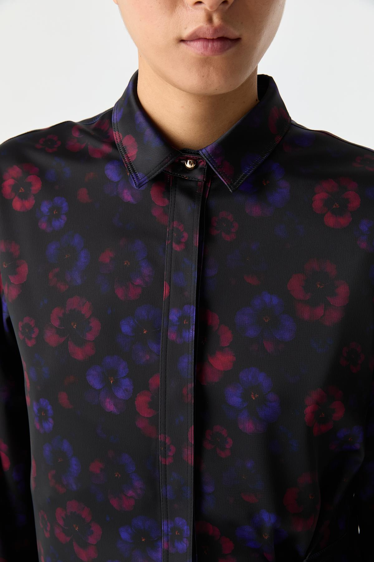 Bağ Detaylı Desenli Gömlek{KATEGORİ}