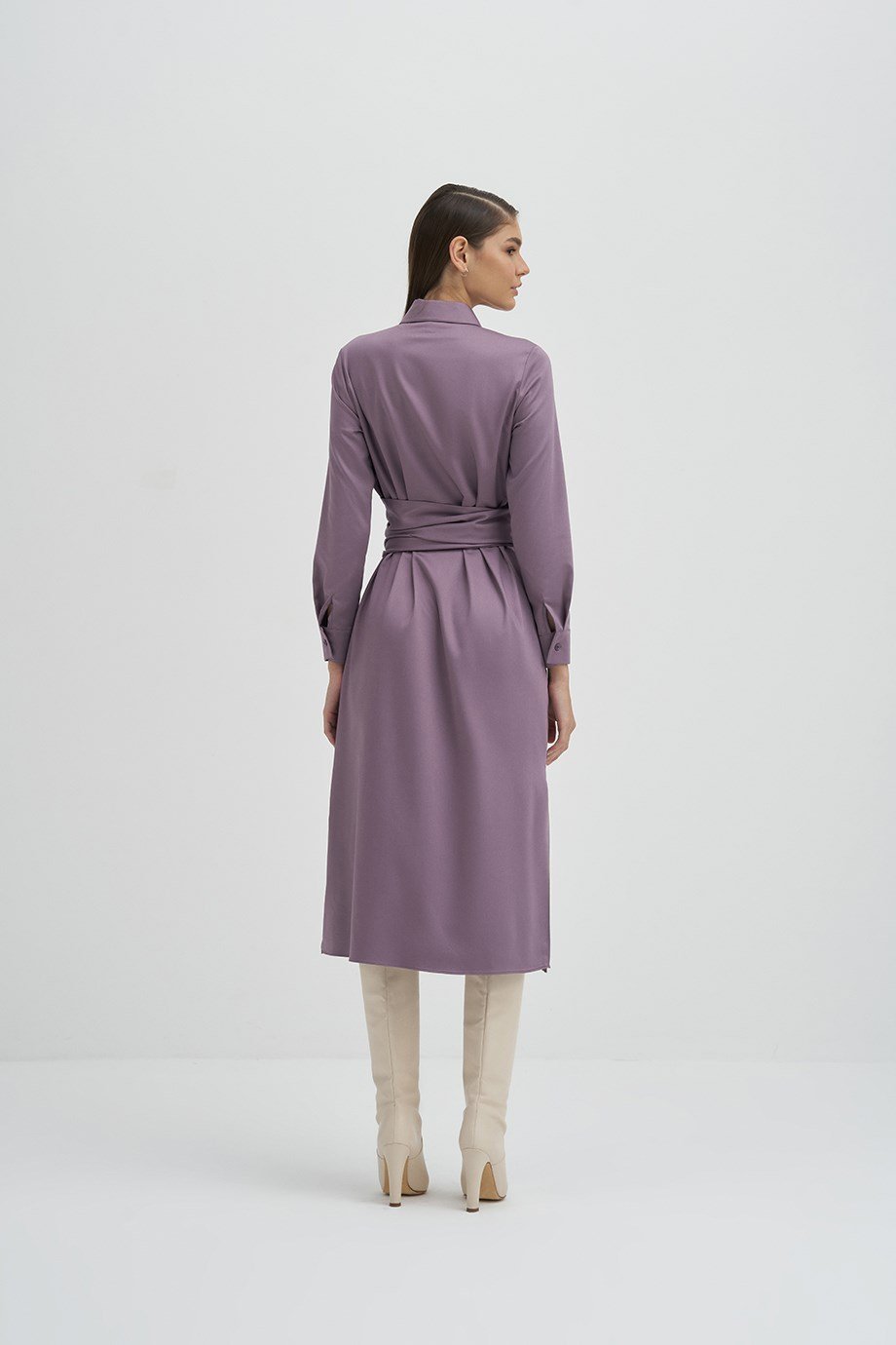 Bağ Detaylı Gömlek Elbise{KATEGORİ}