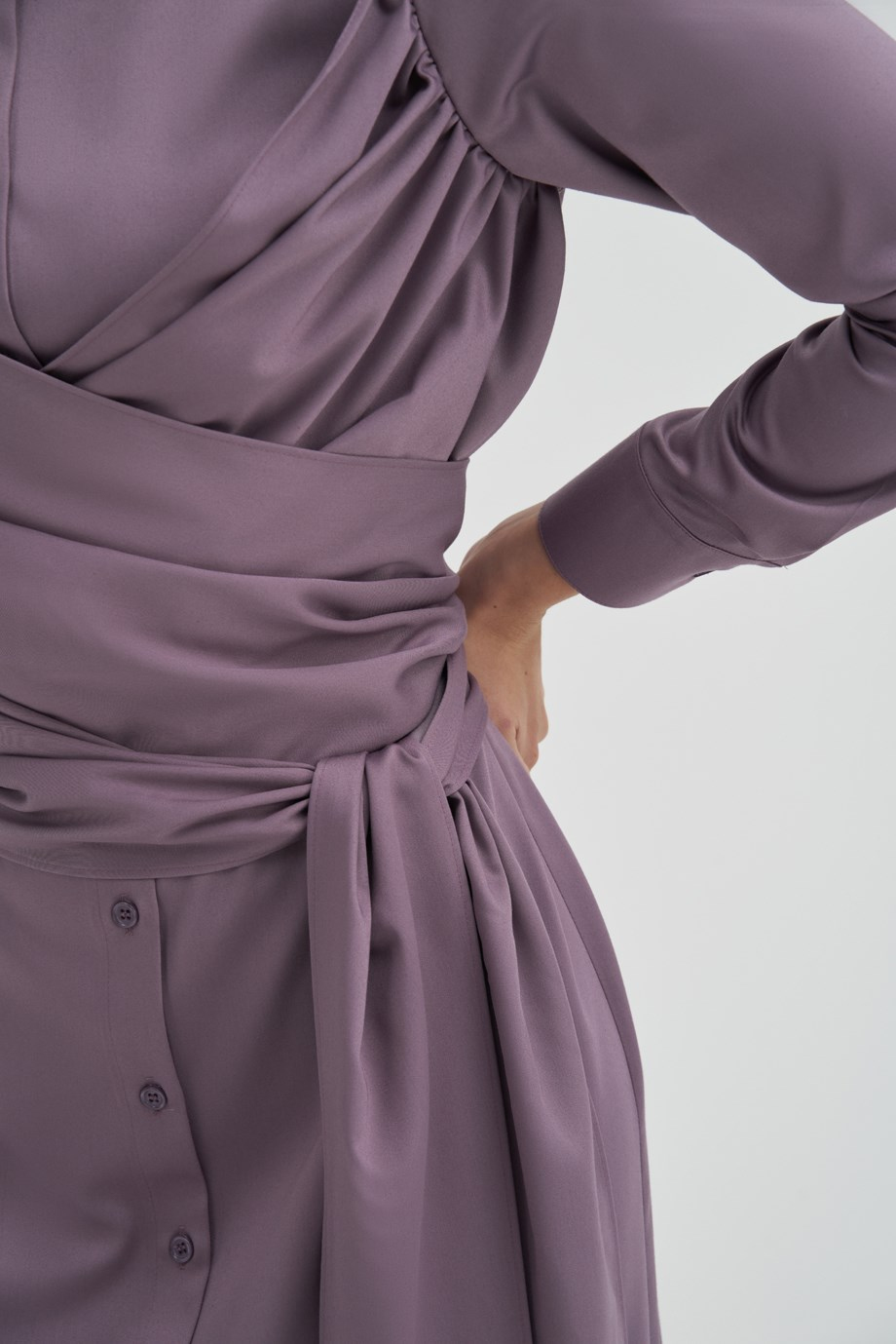 Bağ Detaylı Gömlek Elbise{KATEGORİ}